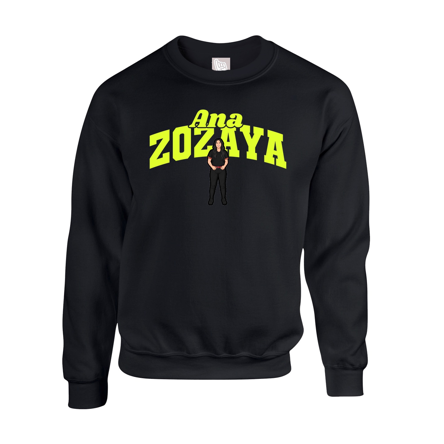 Fleece Crew — Signature Arch in Black