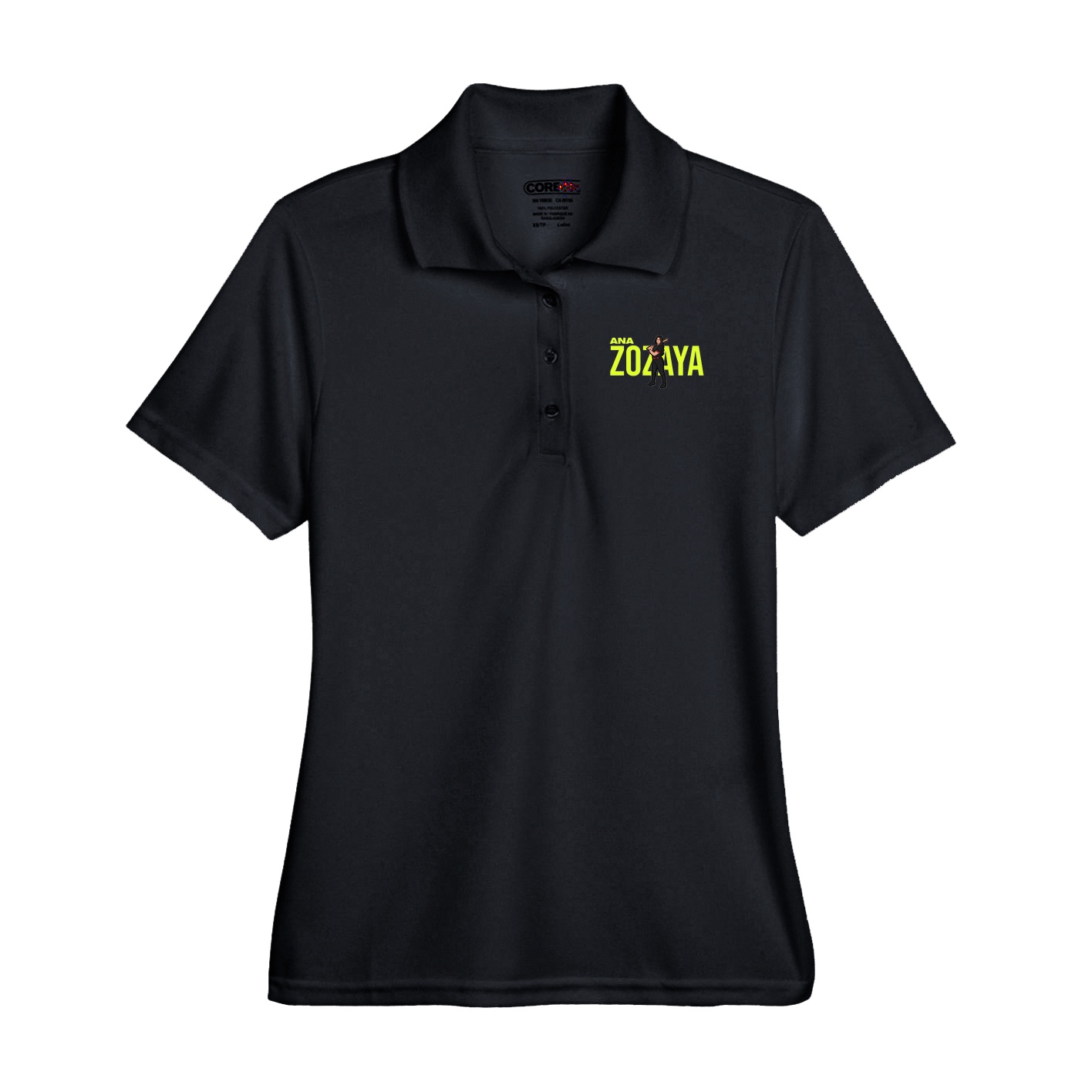Performance Polo — Player Name in Black