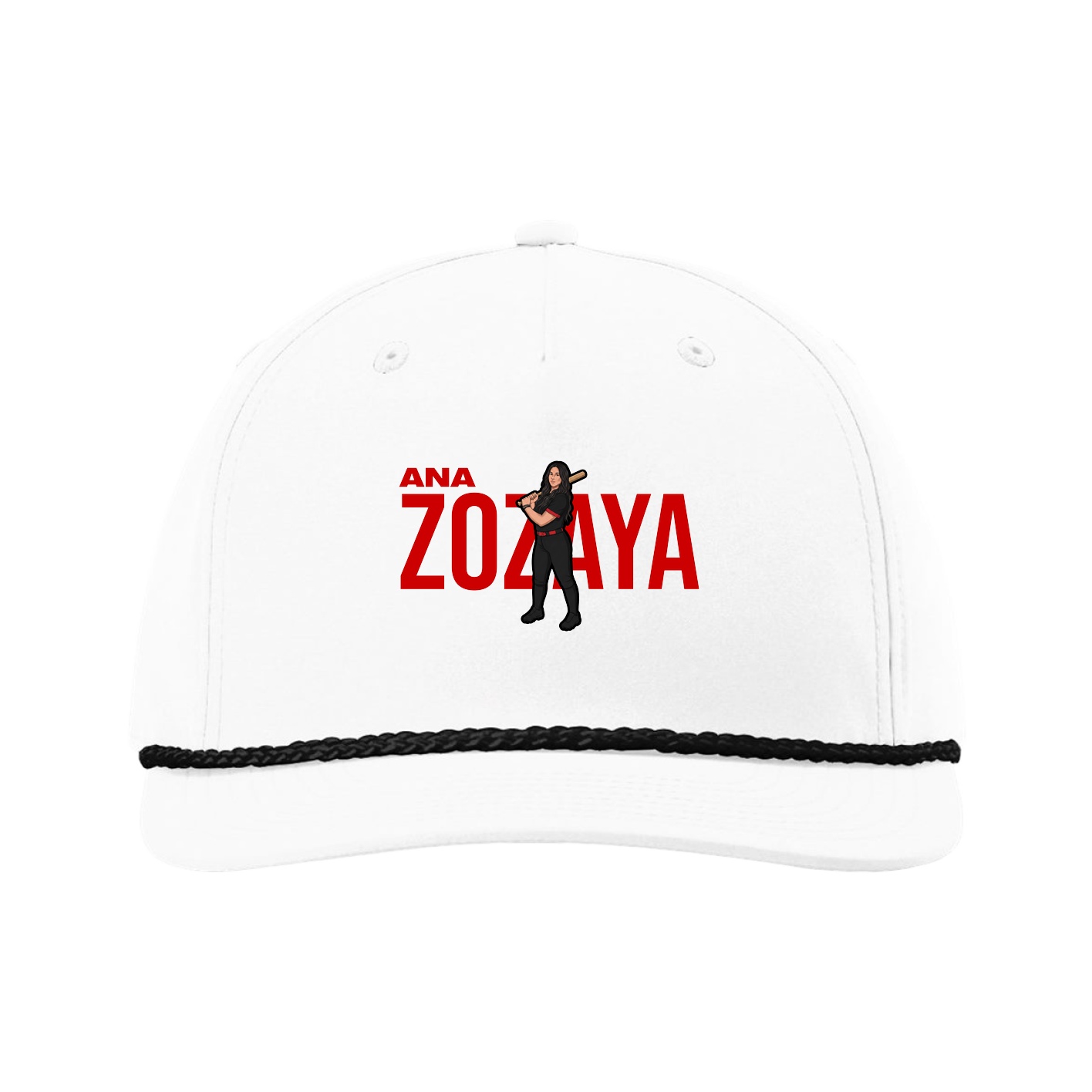 Five-Panel Classic Rope Cap — Player Name in White