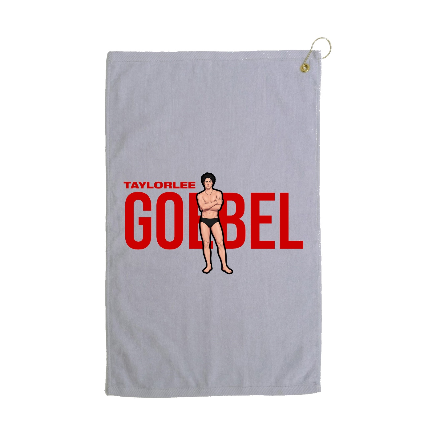 Golf Towel — Player Name in Grey