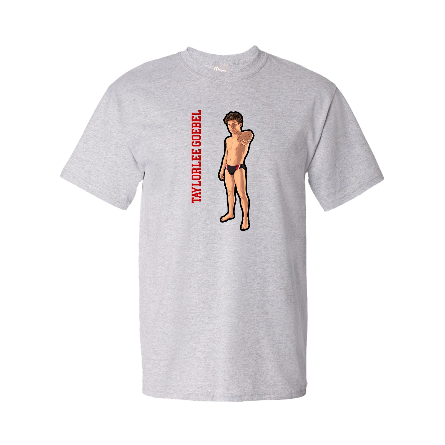 Tee — Name Vertical in Grey