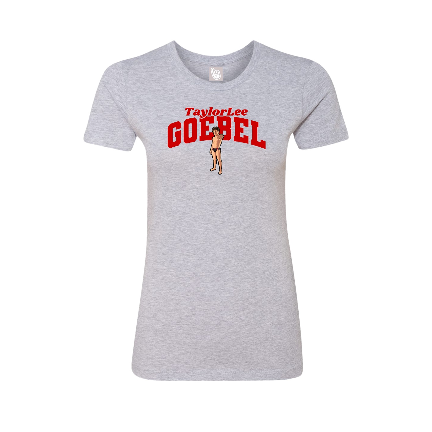 Fitted Women's Tee — Signature Arch in Grey