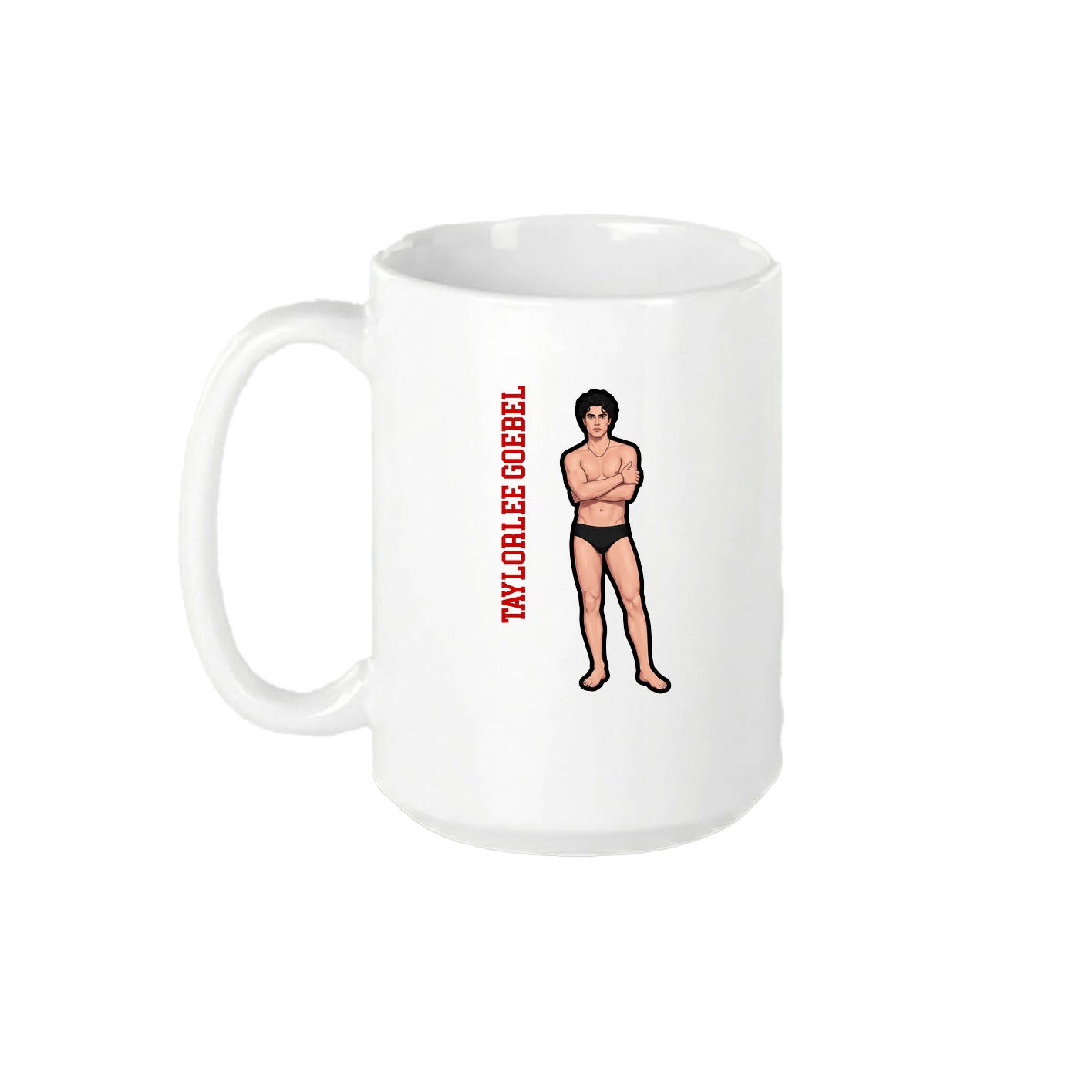 15oz Coffee Mug — Name Vertical in White