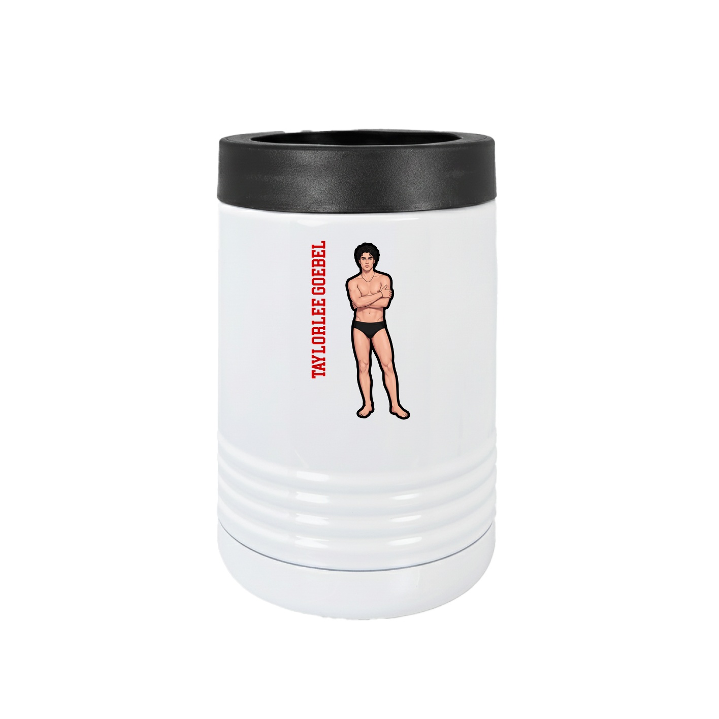 Beverage Holder — Name Vertical in White