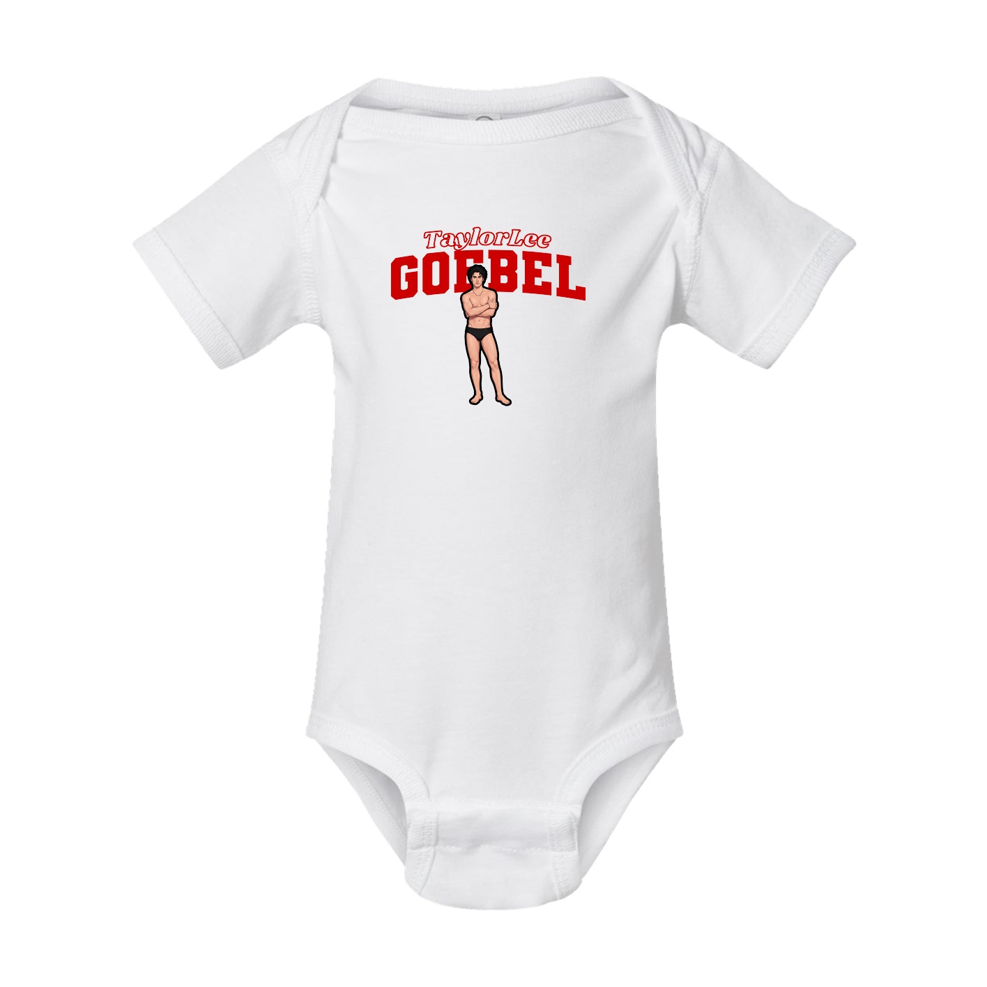 Baby Onesie — Name Arch in White