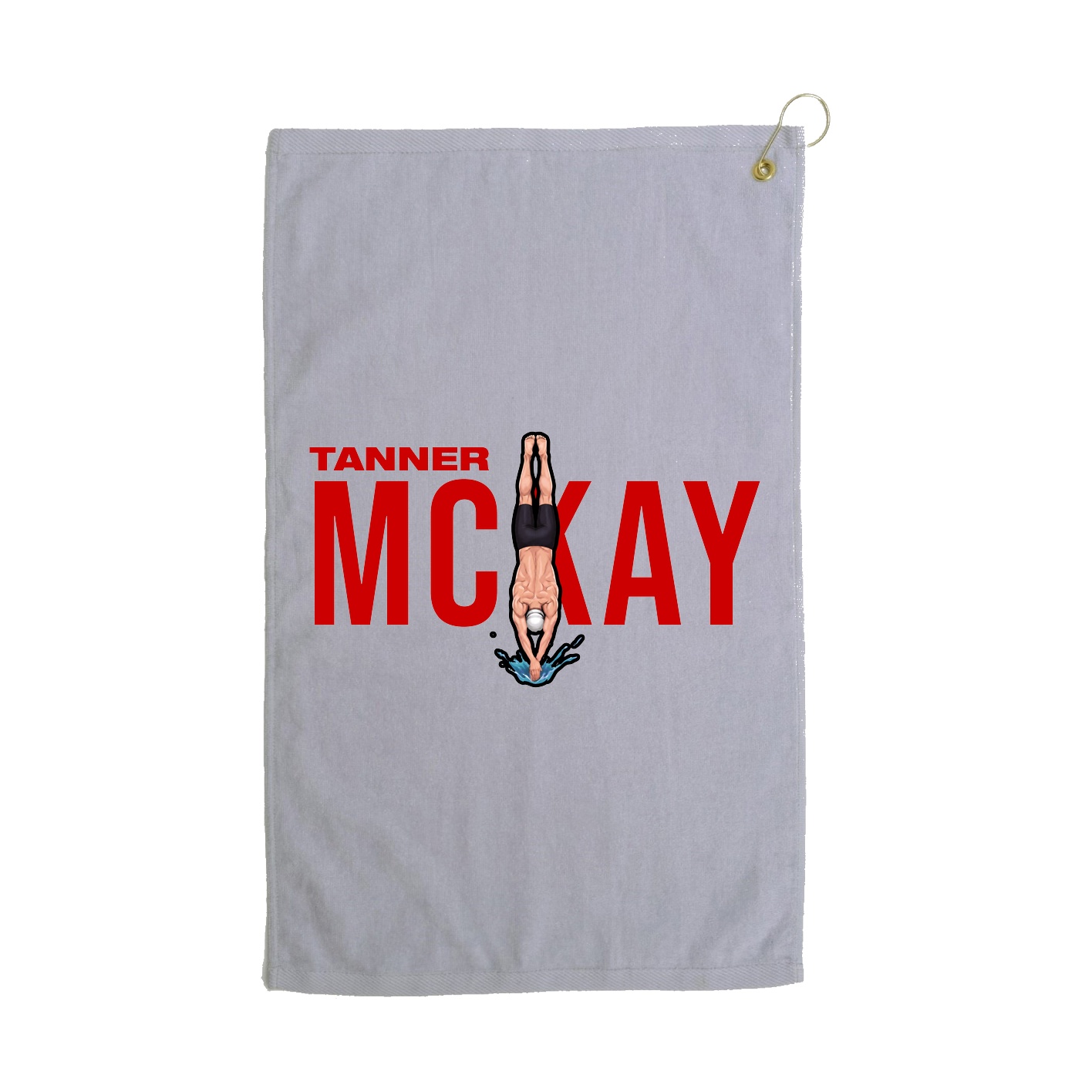 Golf Towel — Player Name in Grey