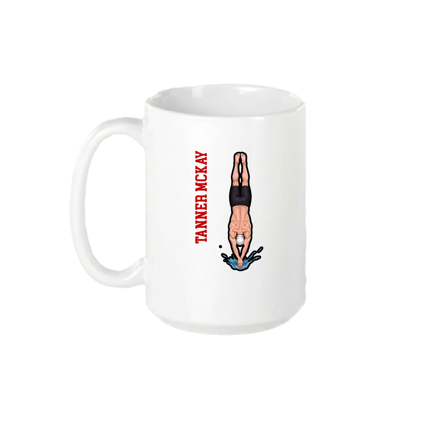 15oz Coffee Mug — Name Vertical in White