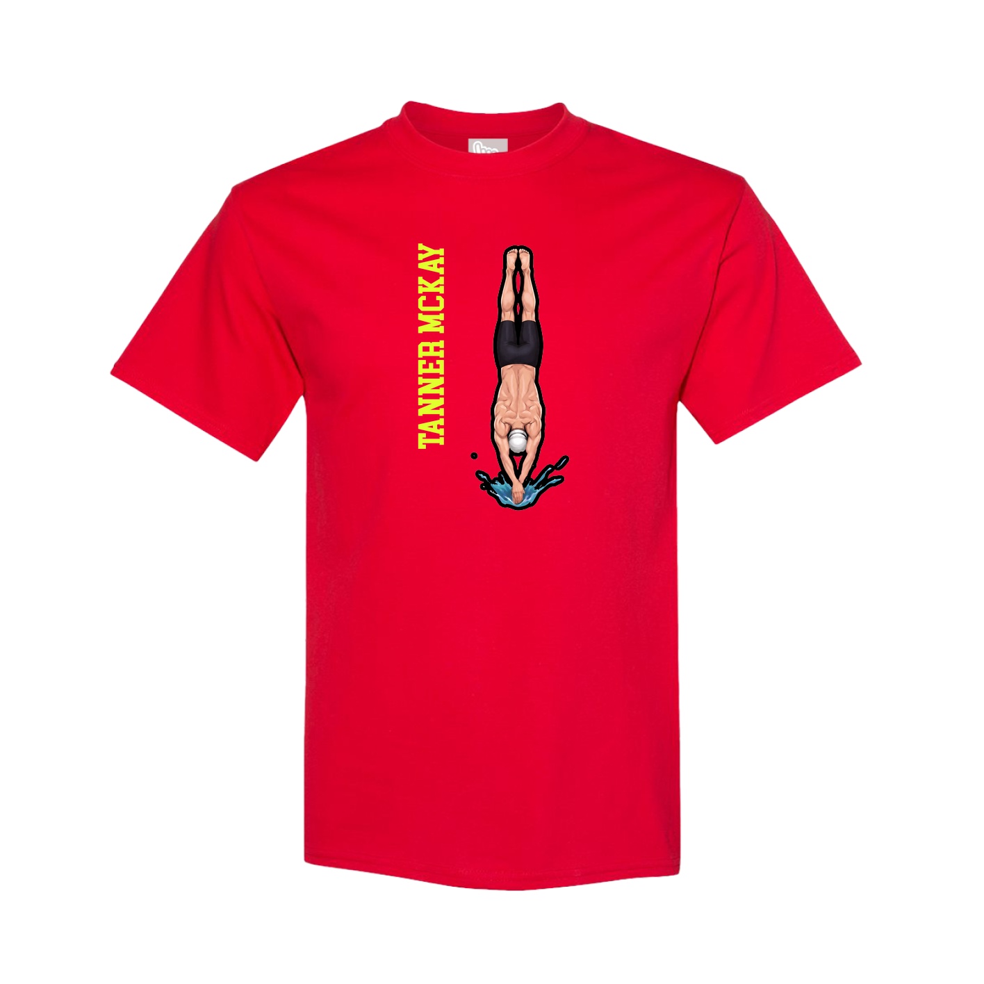 Tee — Name Vertical in Red