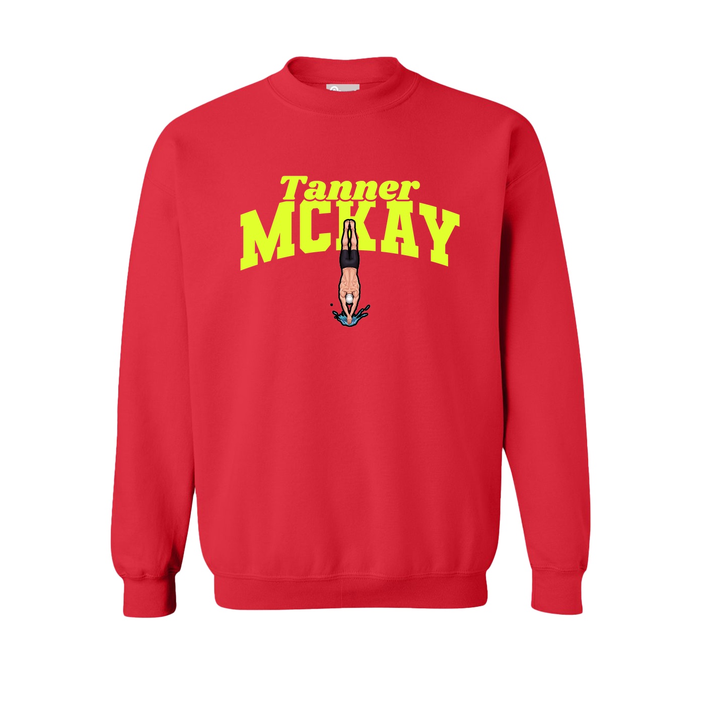 Fleece Crew — Signature Arch in Red