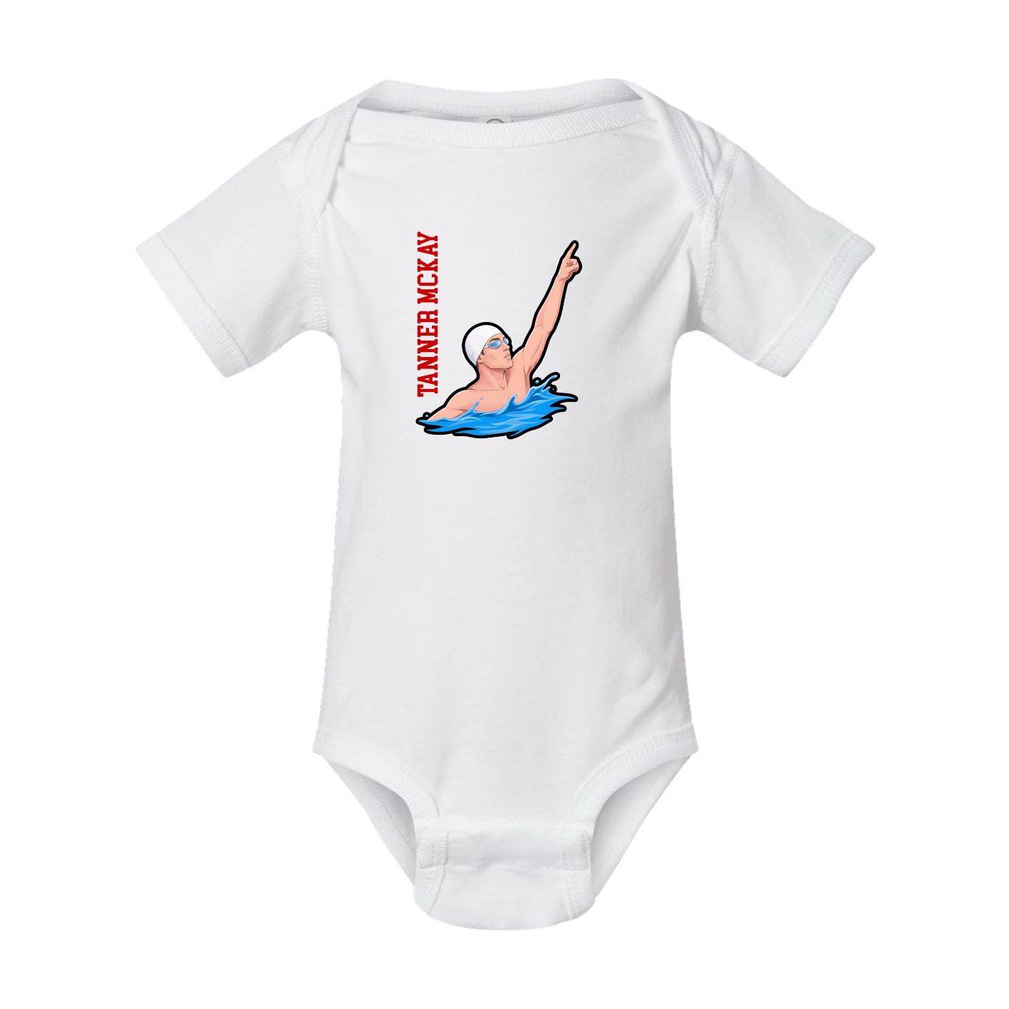 Baby Onesie — Name Vertical in White
