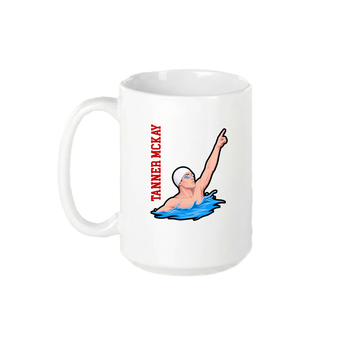 15oz Coffee Mug — Name Vertical in White