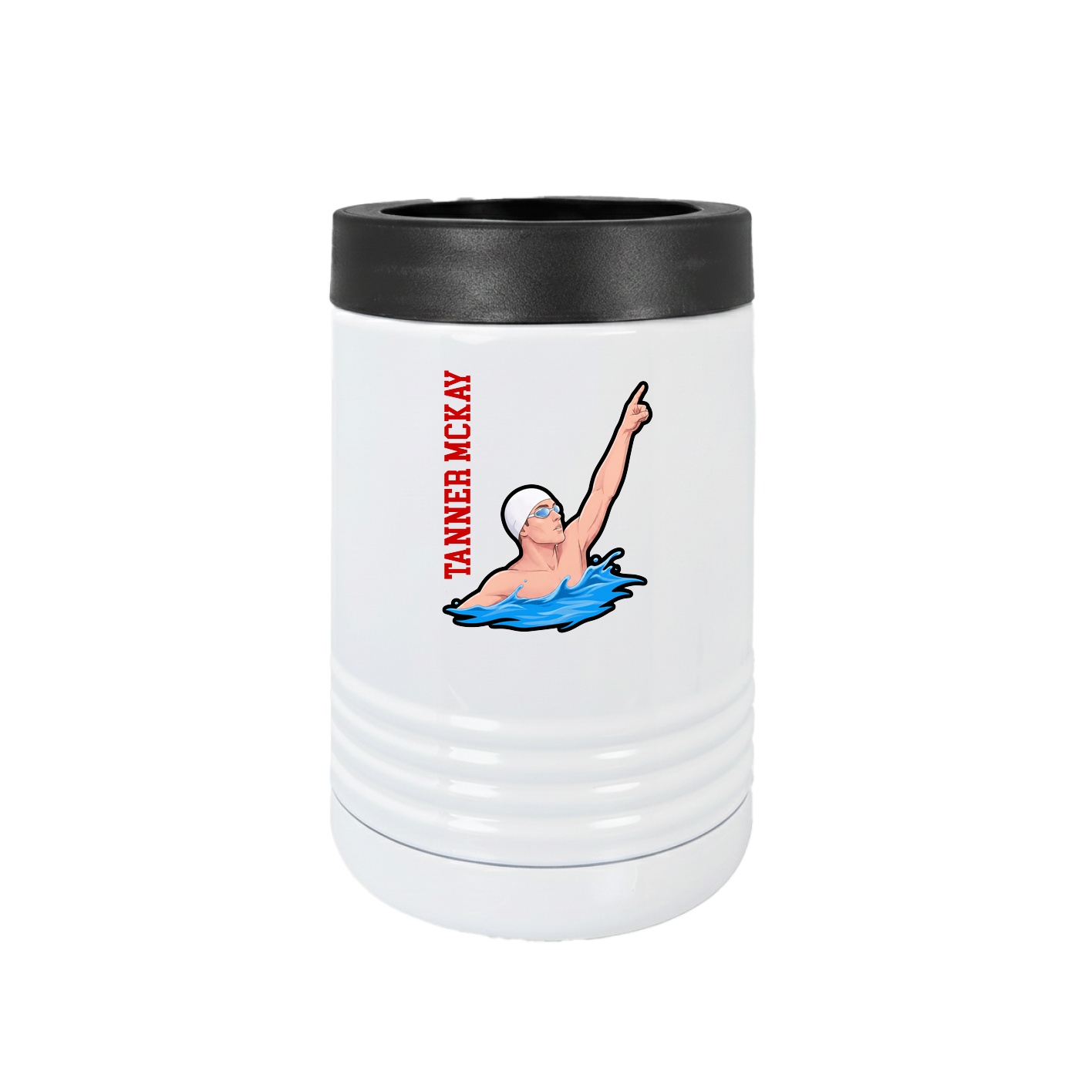 Beverage Holder — Name Vertical in White