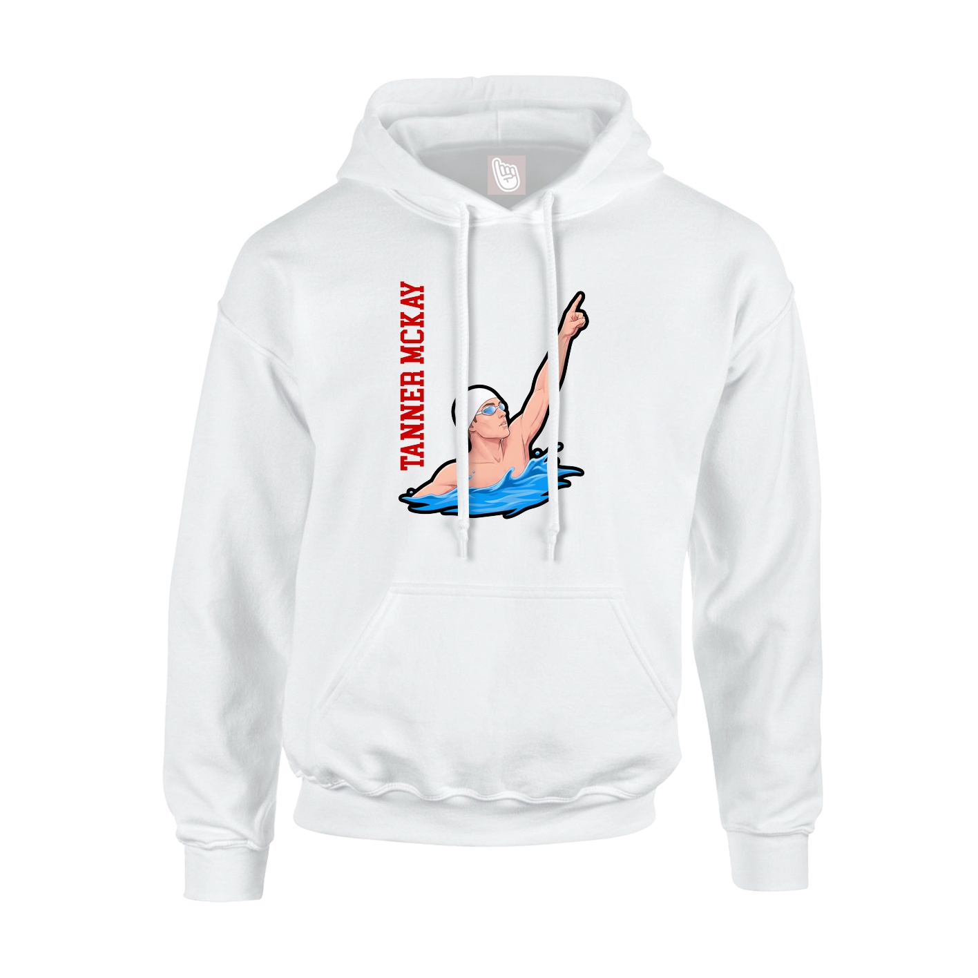 Youth Hoodie — Name Vertical in White