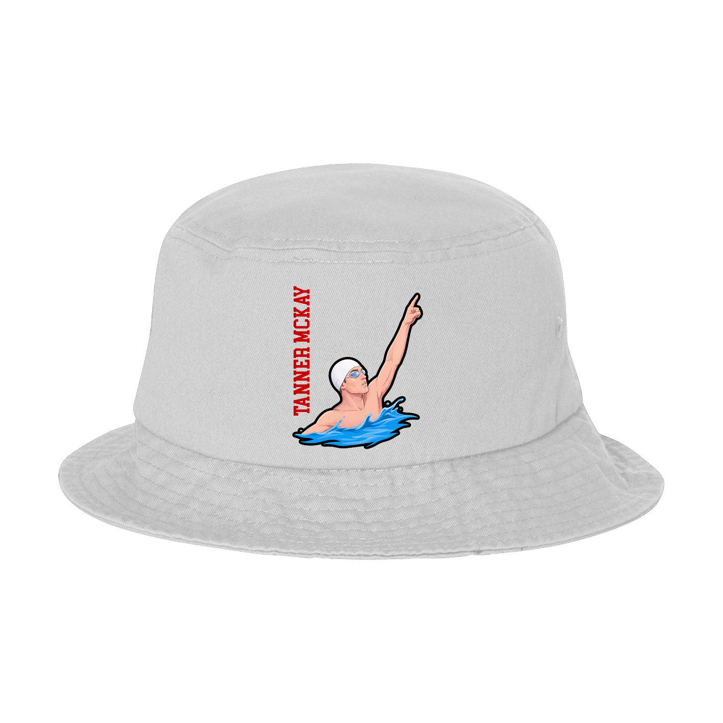 Bucket Cap — Name Vertical in White