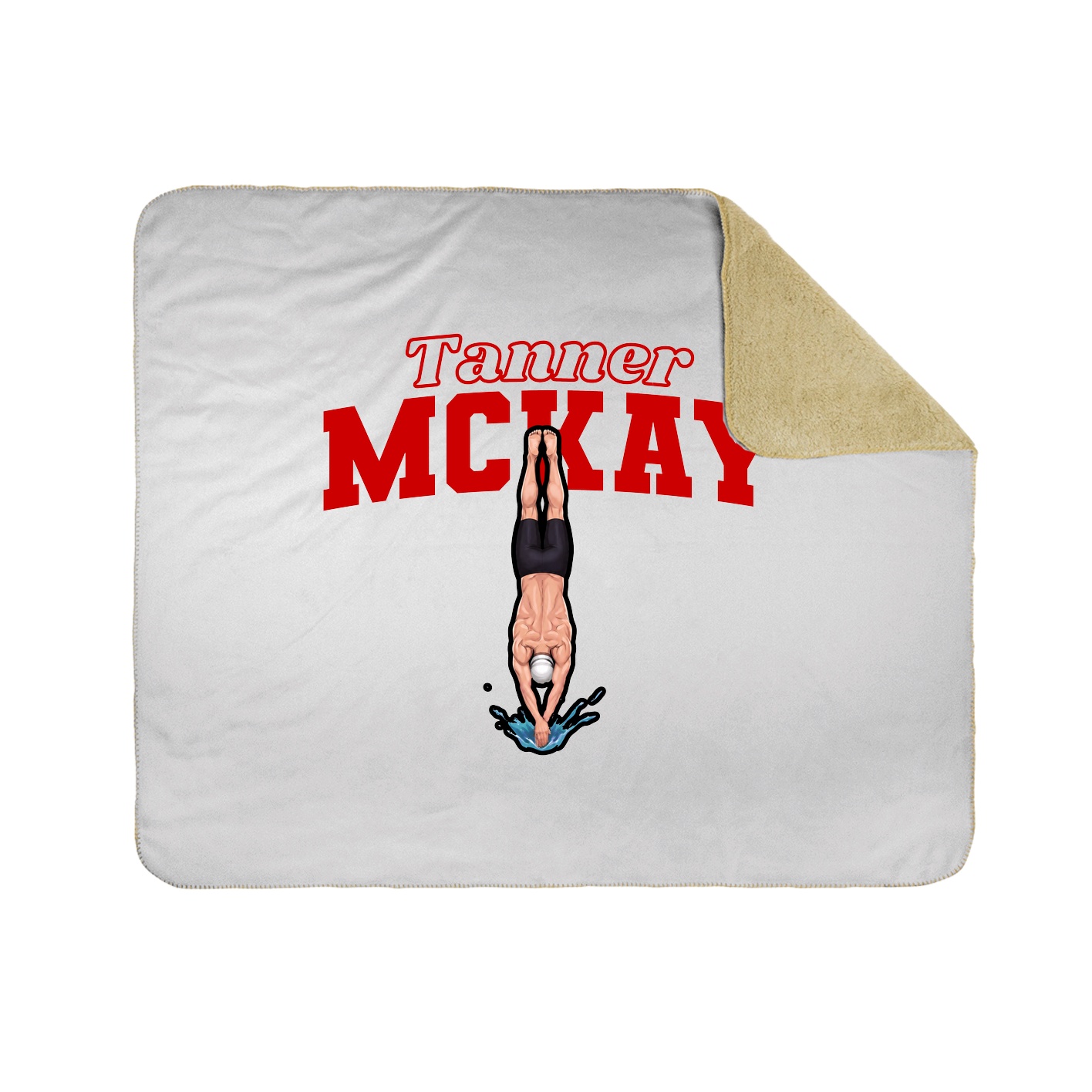 Throw Blanket — Name Arch in White