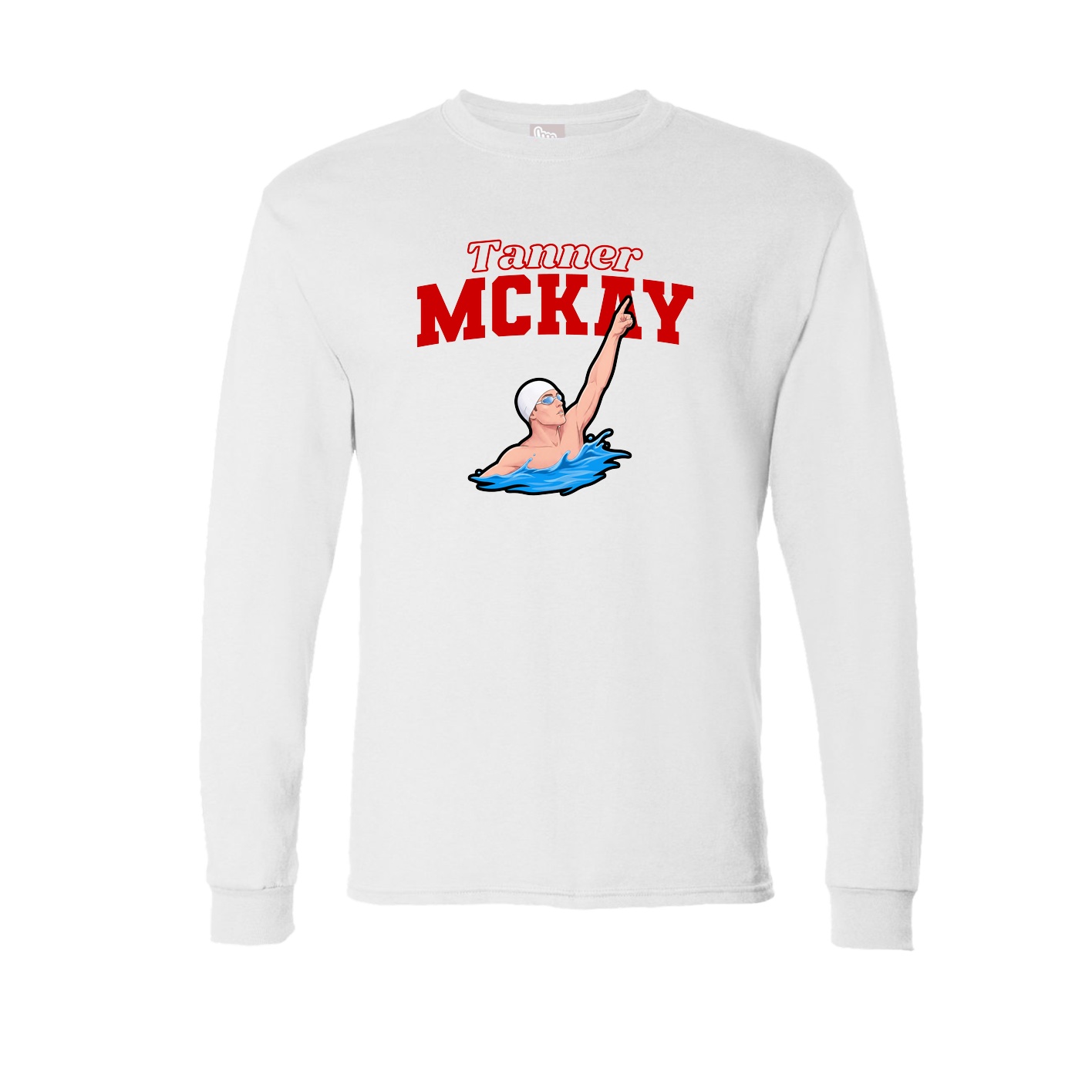 Long Sleeve Tee — Name Arch in White