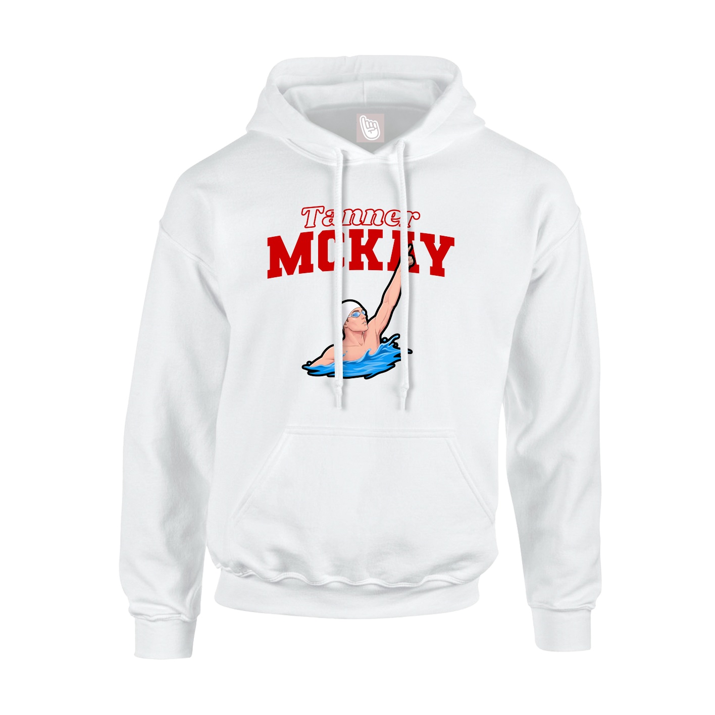 Hoodie — Name Arch in White