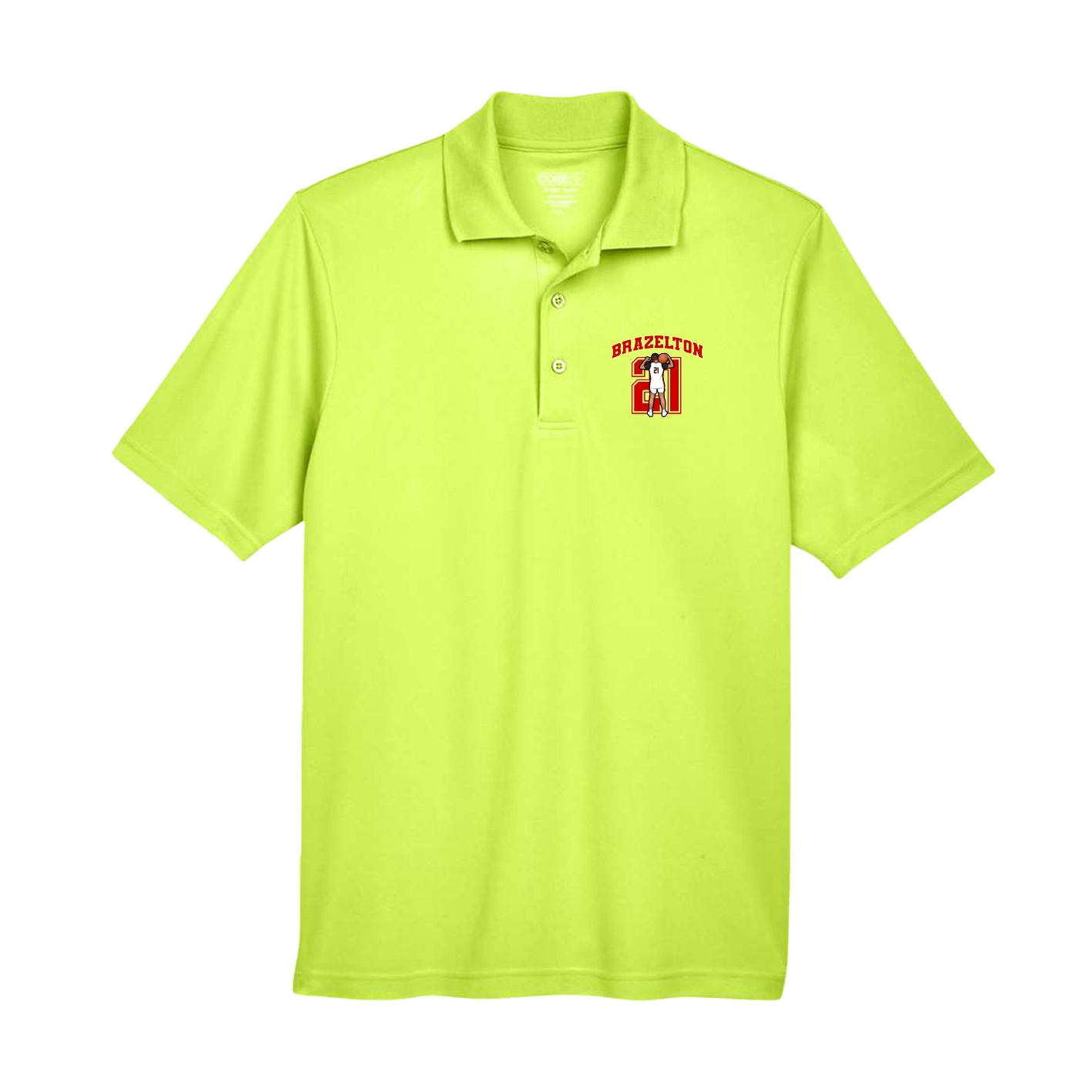 Performance Polo — Number in Yellow