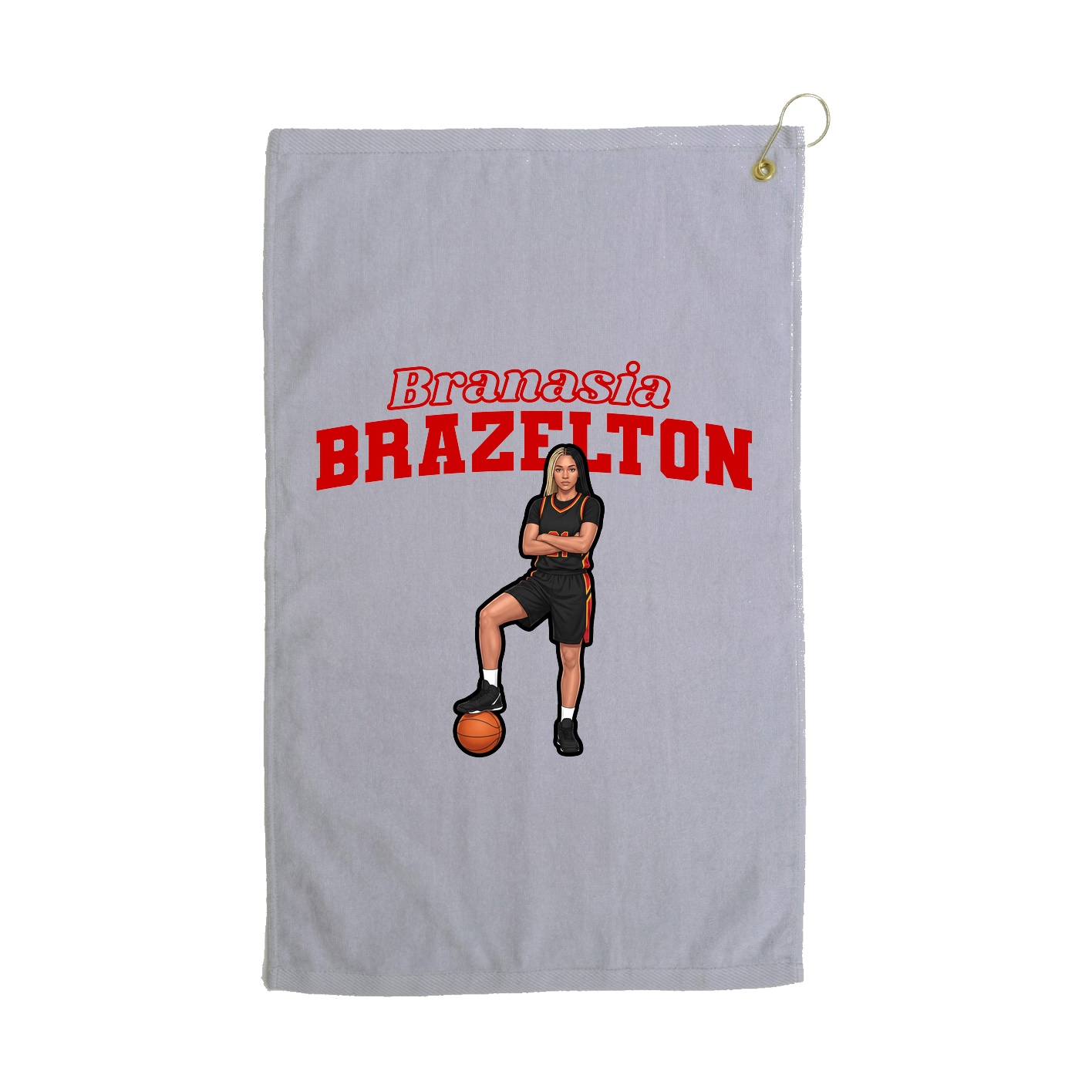 Golf Towel — Name Arch in Grey