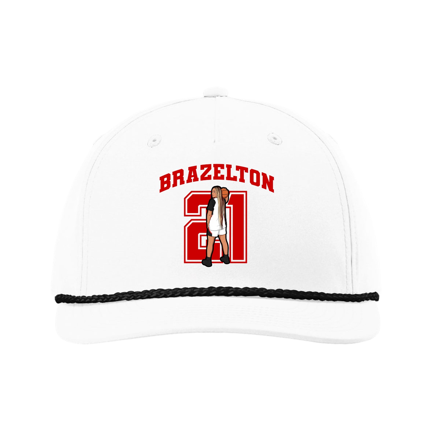 Five-Panel Classic Rope Cap — Number in White
