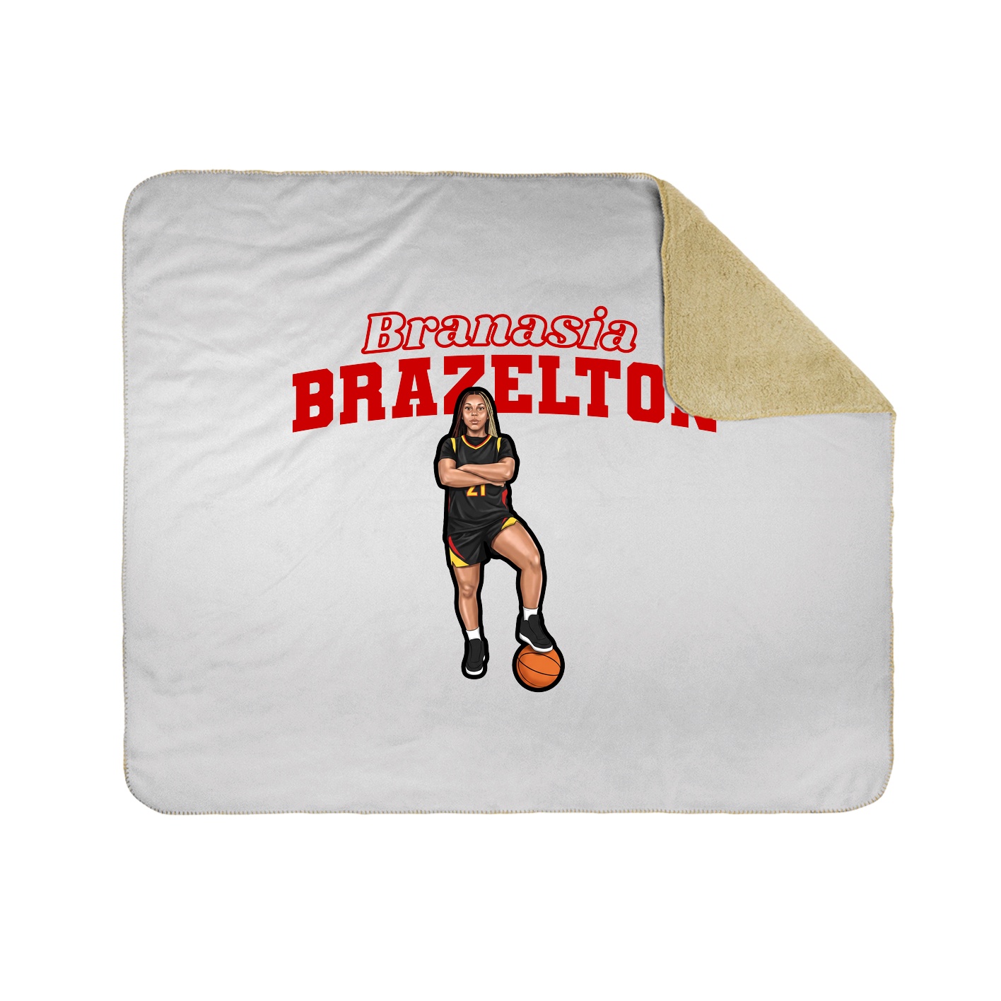 Throw Blanket — Name Arch in White