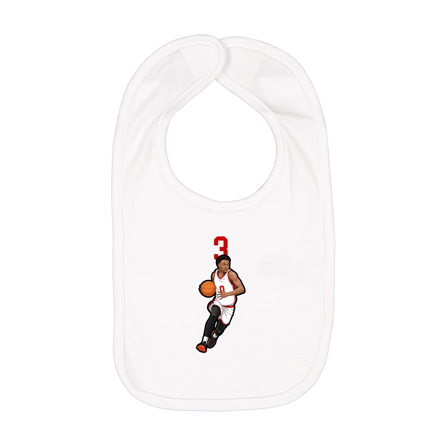 Infant Bib — Number Top in White