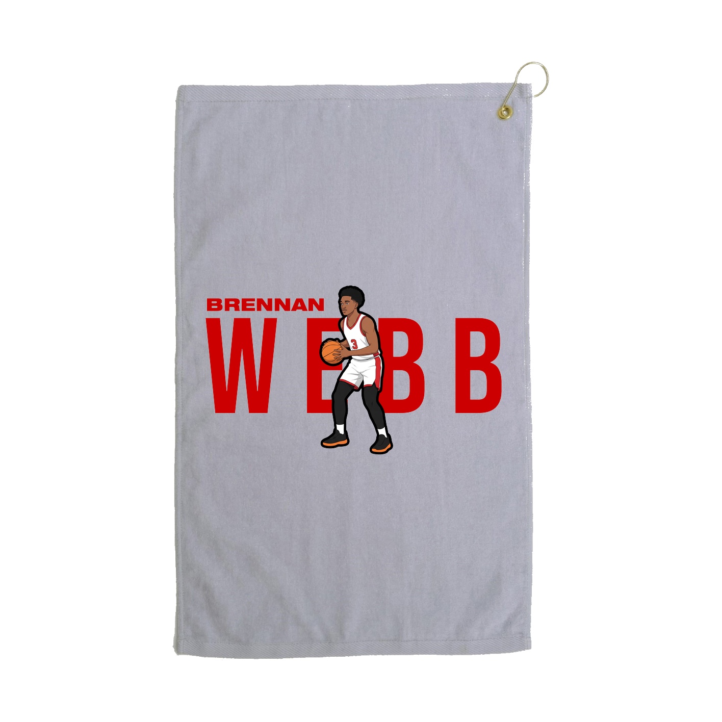 Golf Towel — Player Name in Grey
