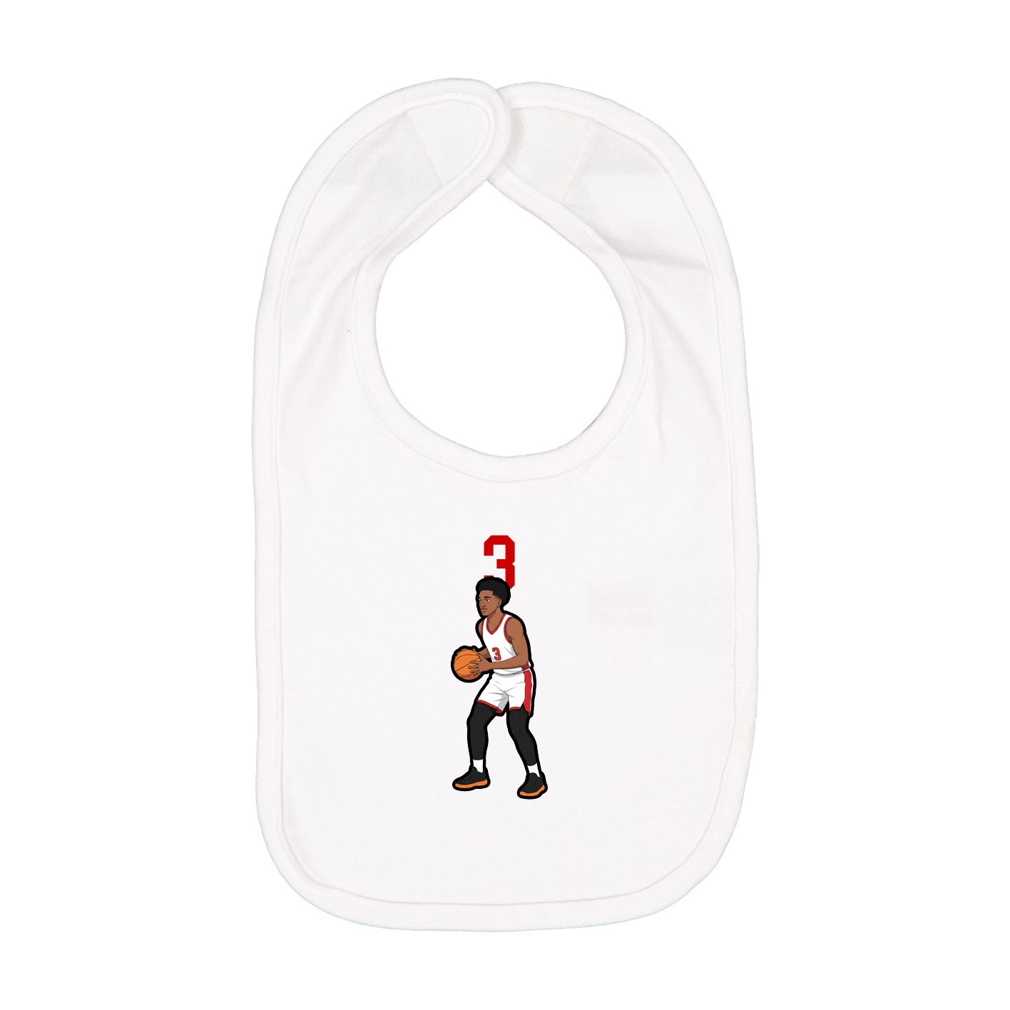 Infant Bib — Number Top in White