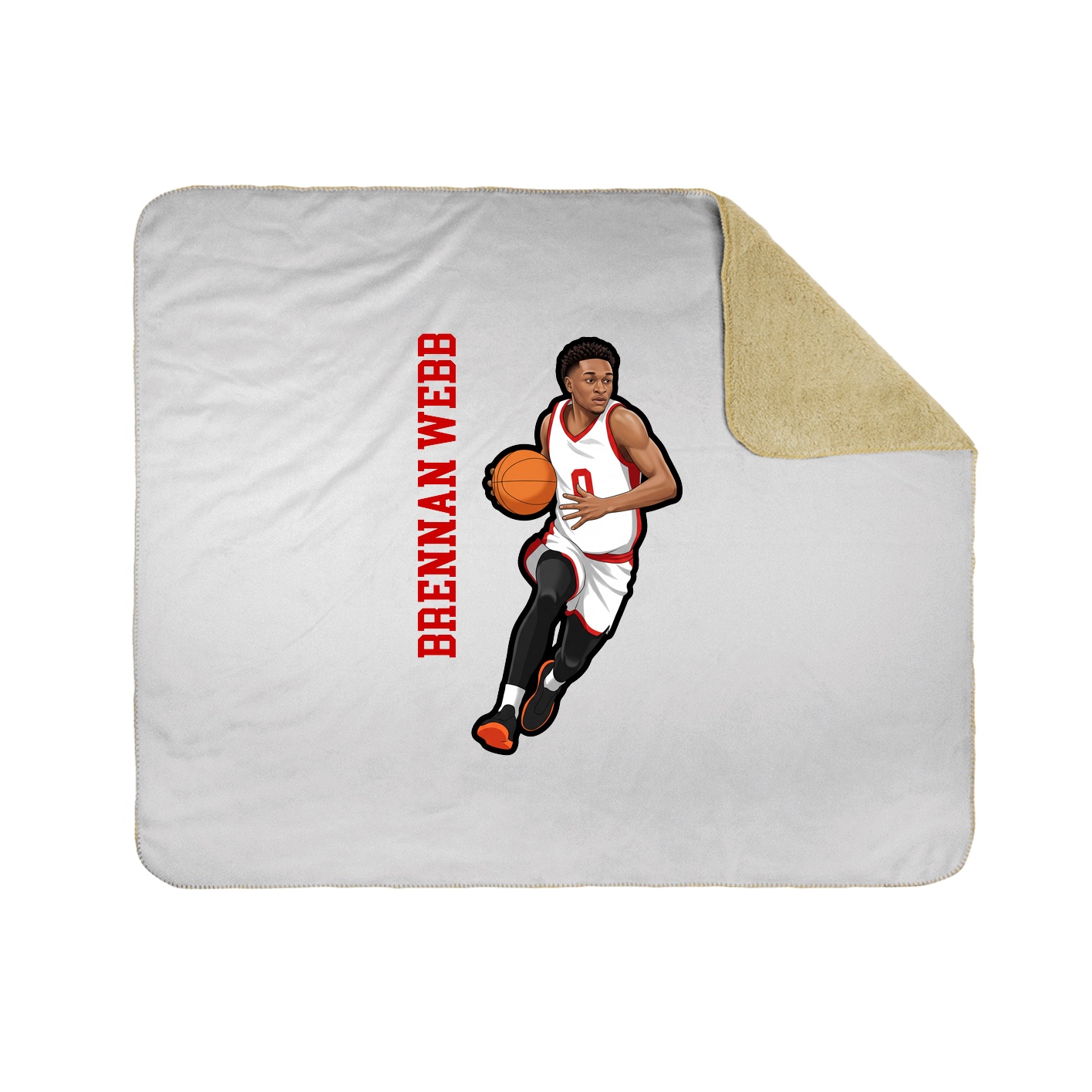 Throw Blanket — Name Vertical in White