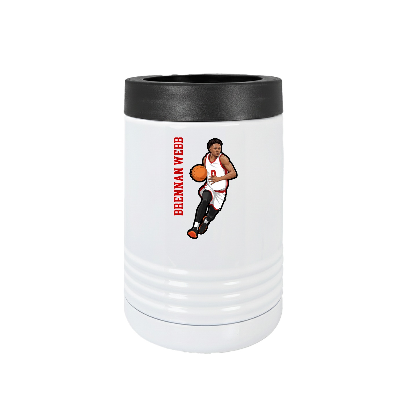 Beverage Holder — Name Vertical in White