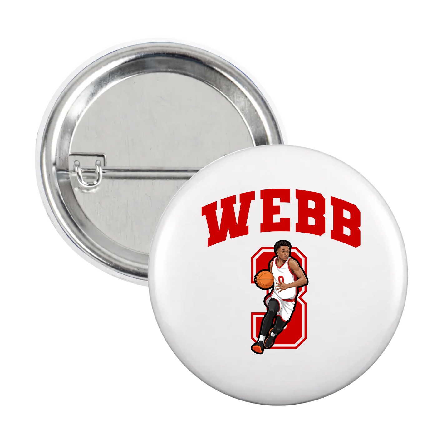 Game Day Button — Number in White