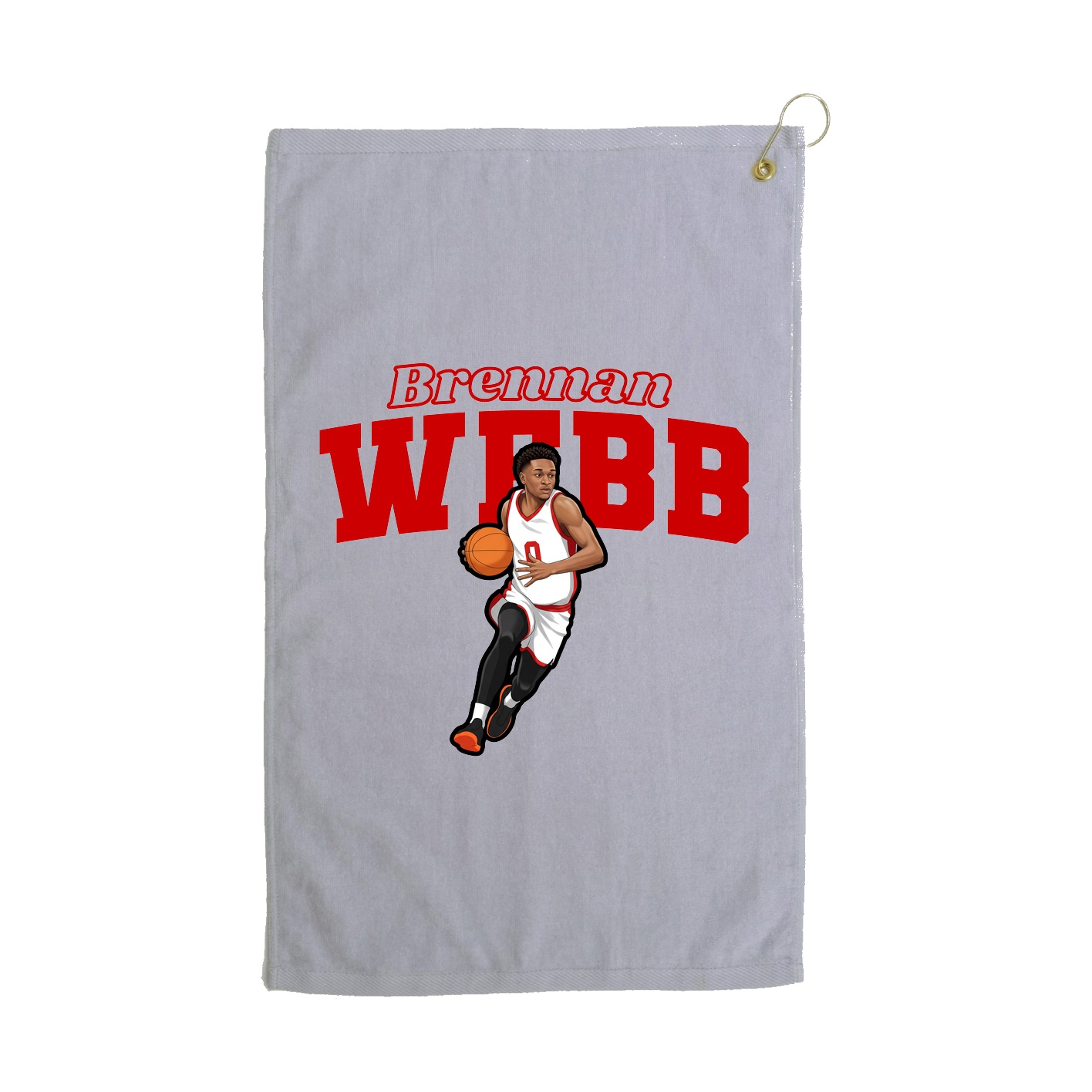 Golf Towel — Name Arch in Grey