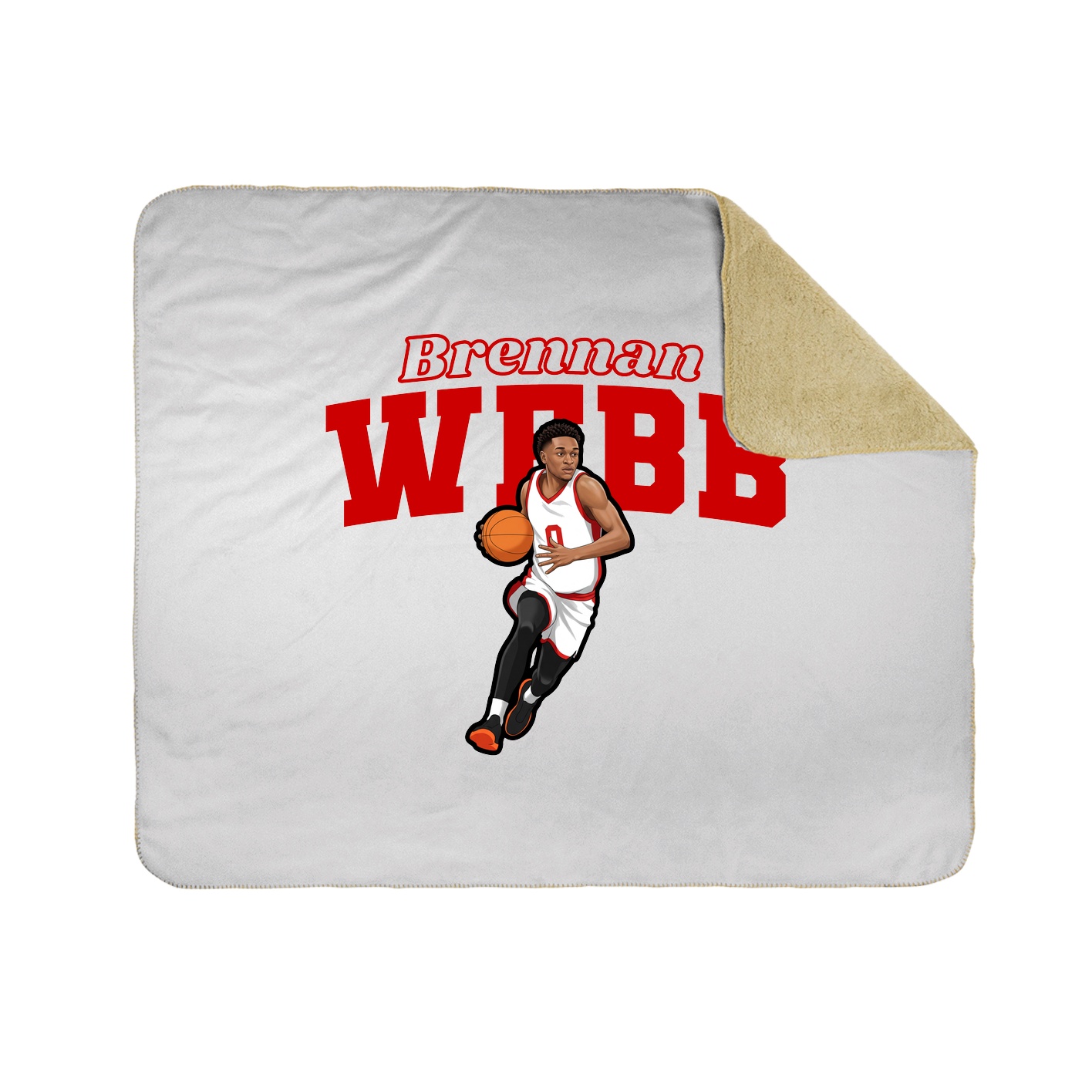 Throw Blanket — Name Arch in White