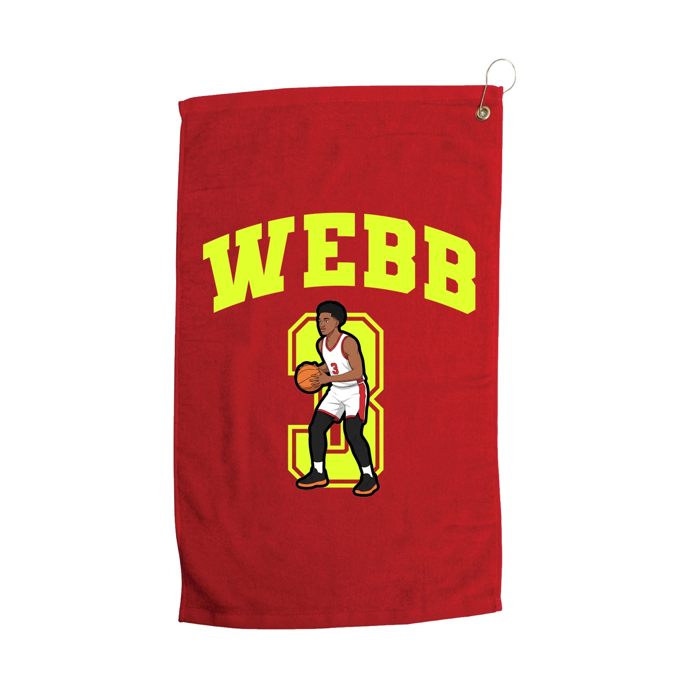Golf Towel — Number in Red
