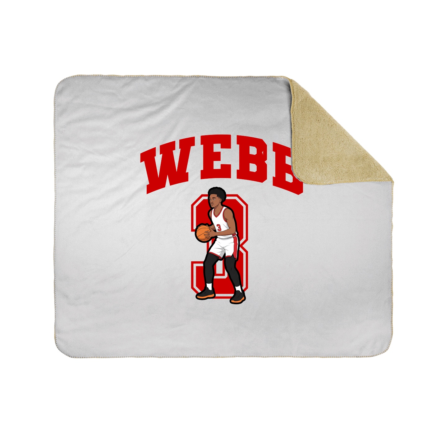 Throw Blanket — Number in White