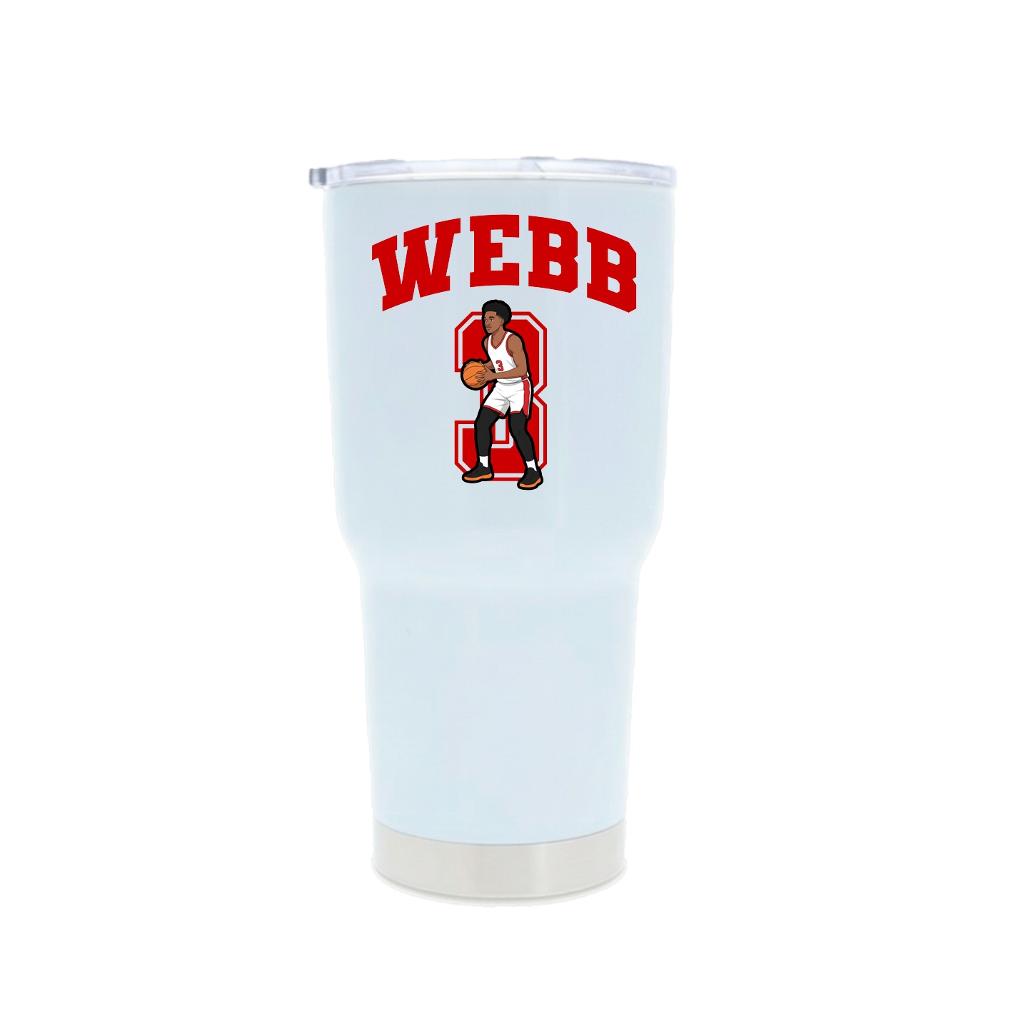 30oz Stainless Steel Tumbler — Number in White