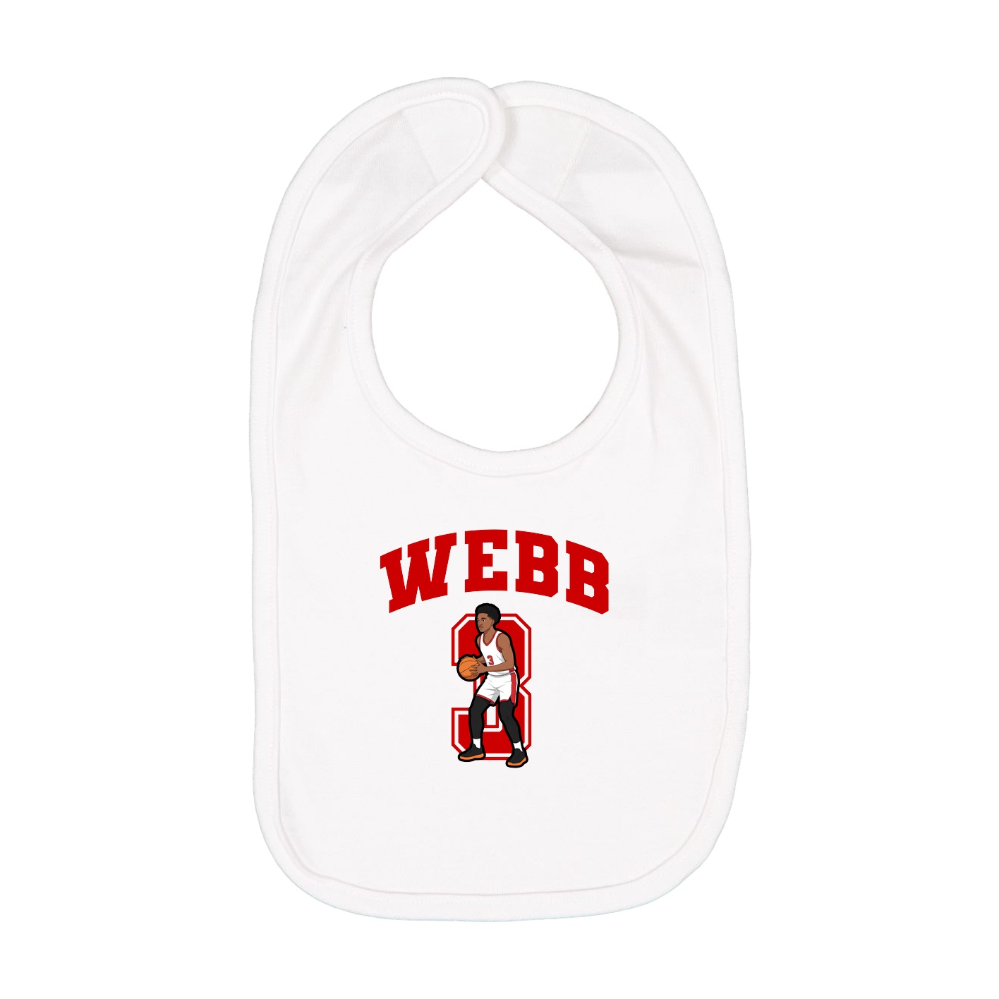 Infant Bib — Number in White