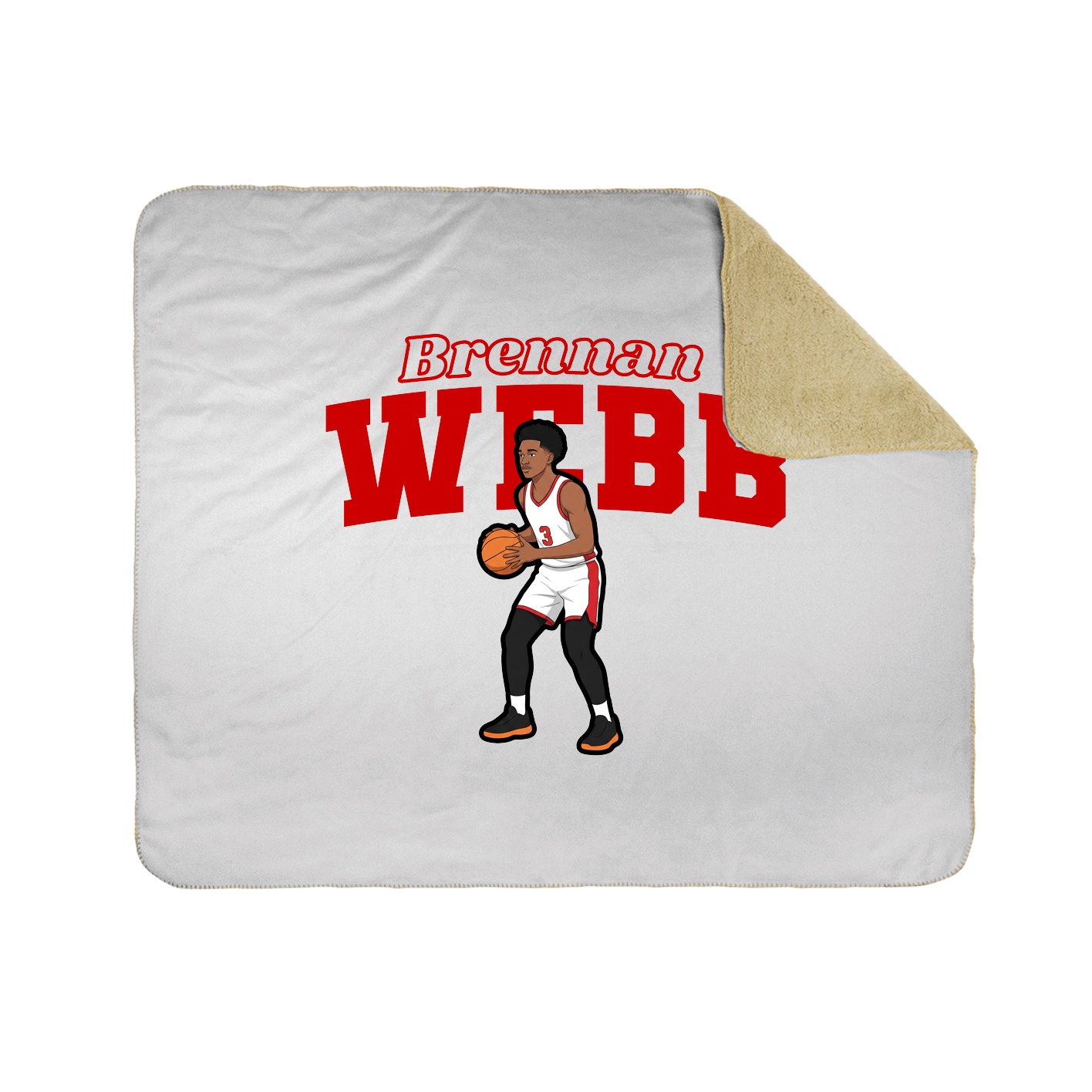 Throw Blanket — Name Arch in White