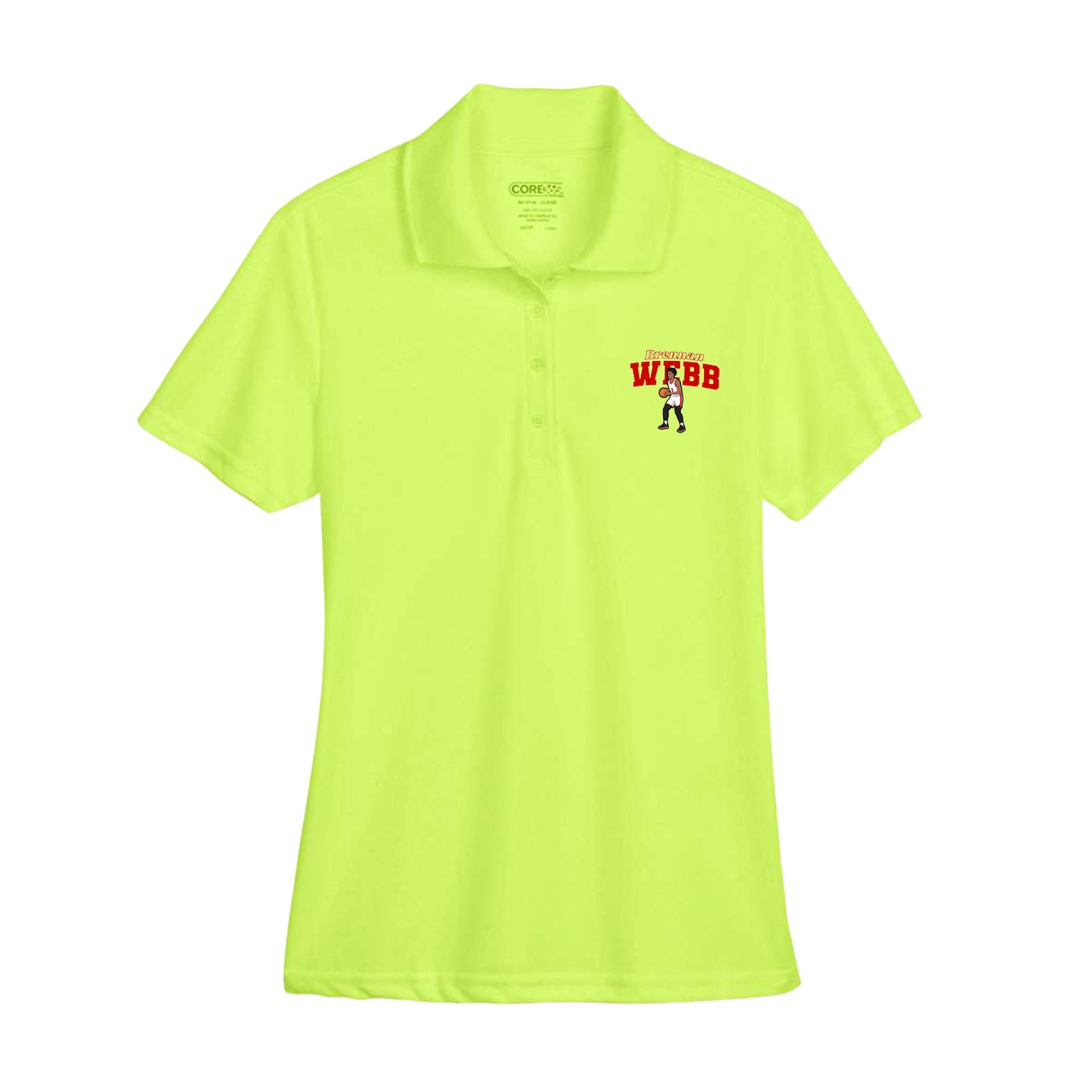 Womens Performance Polo — Name Arch in Yellow