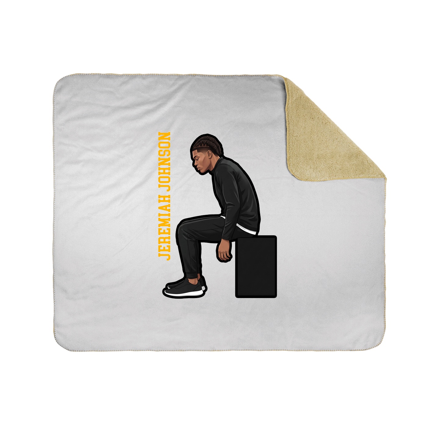 Throw Blanket — Name Vertical in White