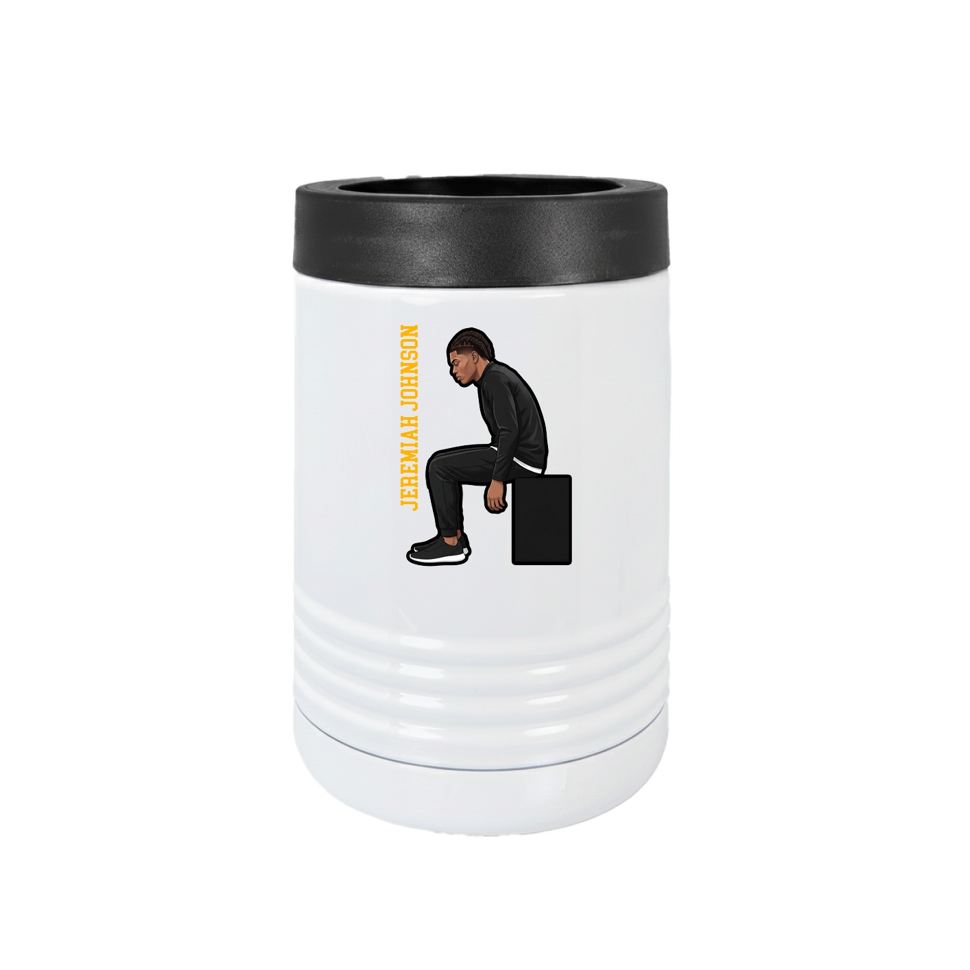 Beverage Holder — Name Vertical in White