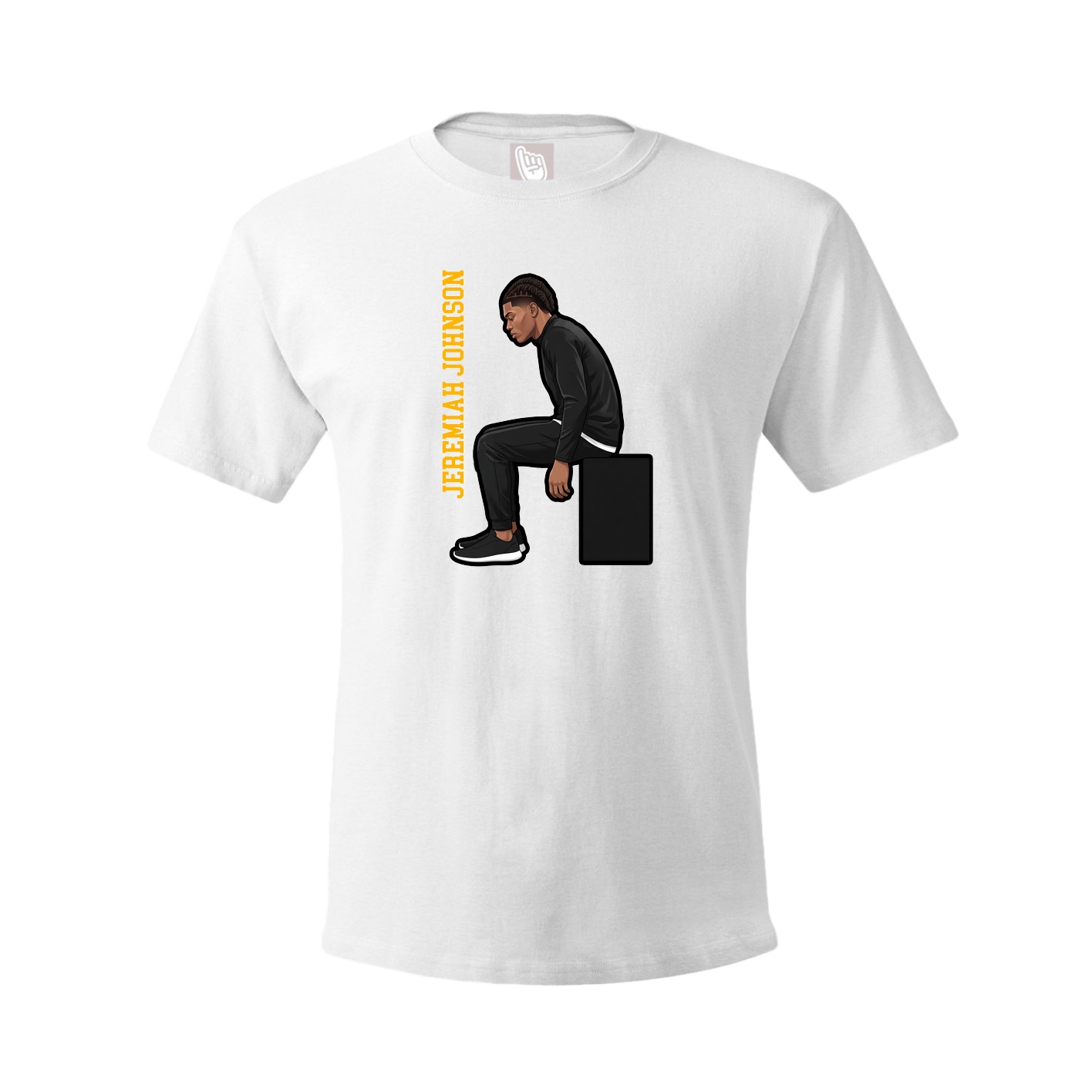 Tee — Name Vertical in White