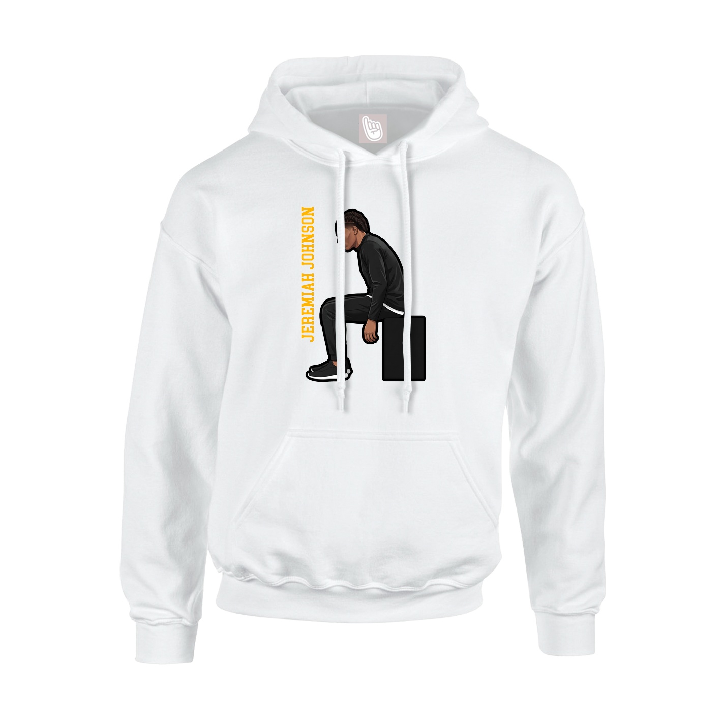 Hoodie — Name Vertical in White