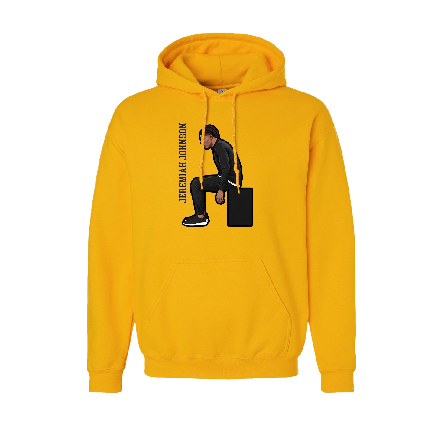 Youth Hoodie — Name Vertical in Gold