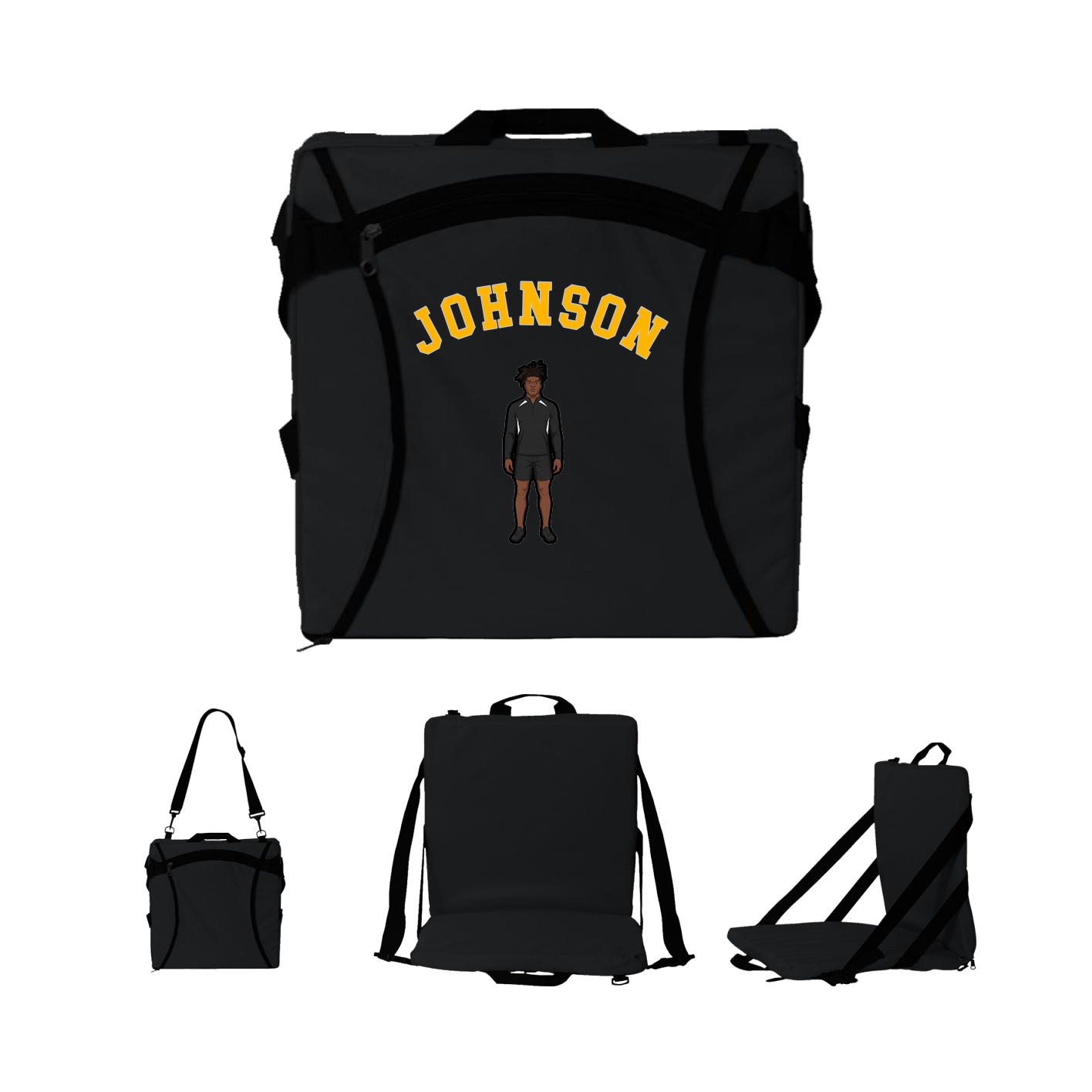 Folding Stadium Seat — Shirsey Arch in Black