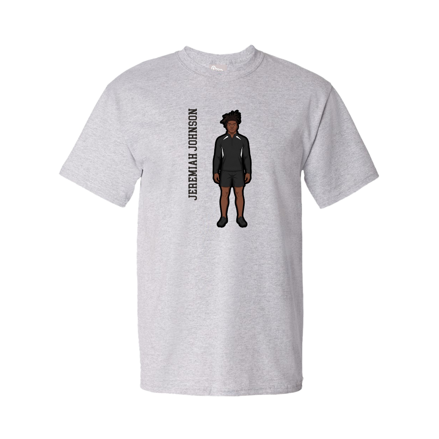 Youth Tee — Name Vertical in Grey