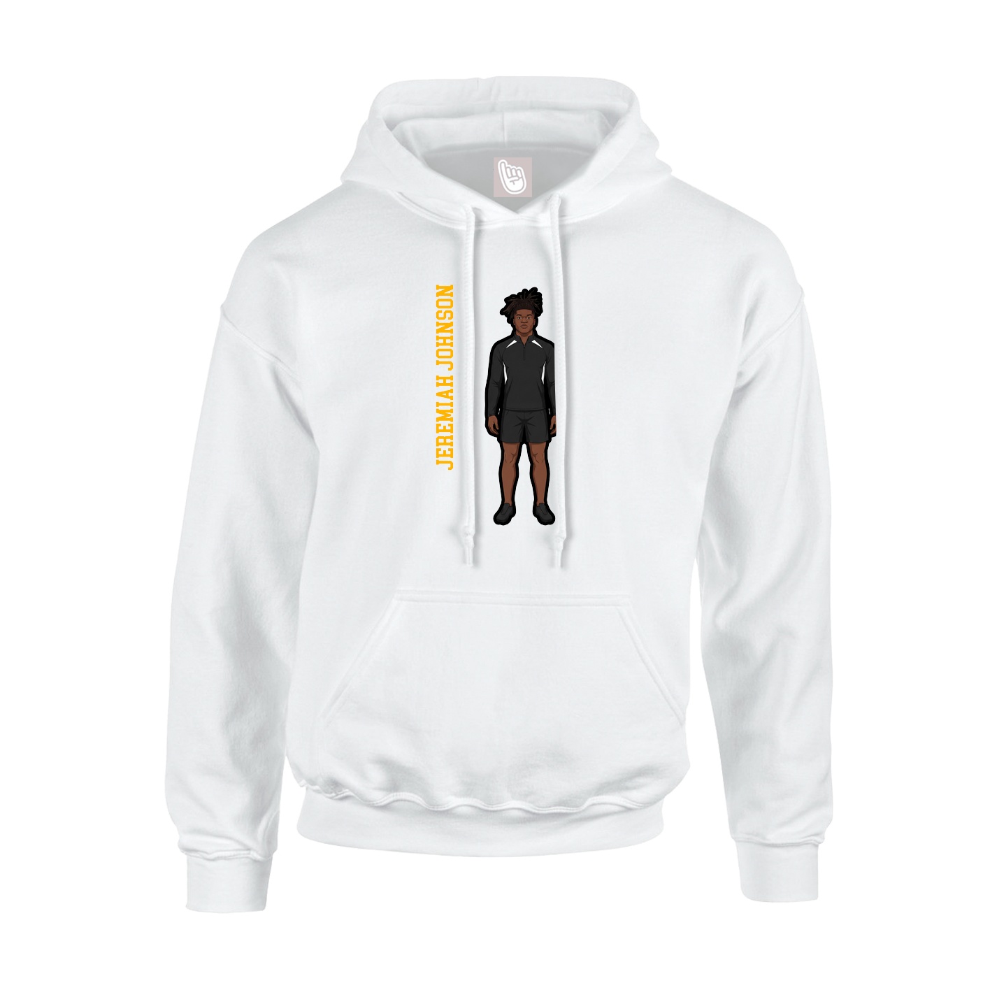 Youth Hoodie — Name Vertical in White