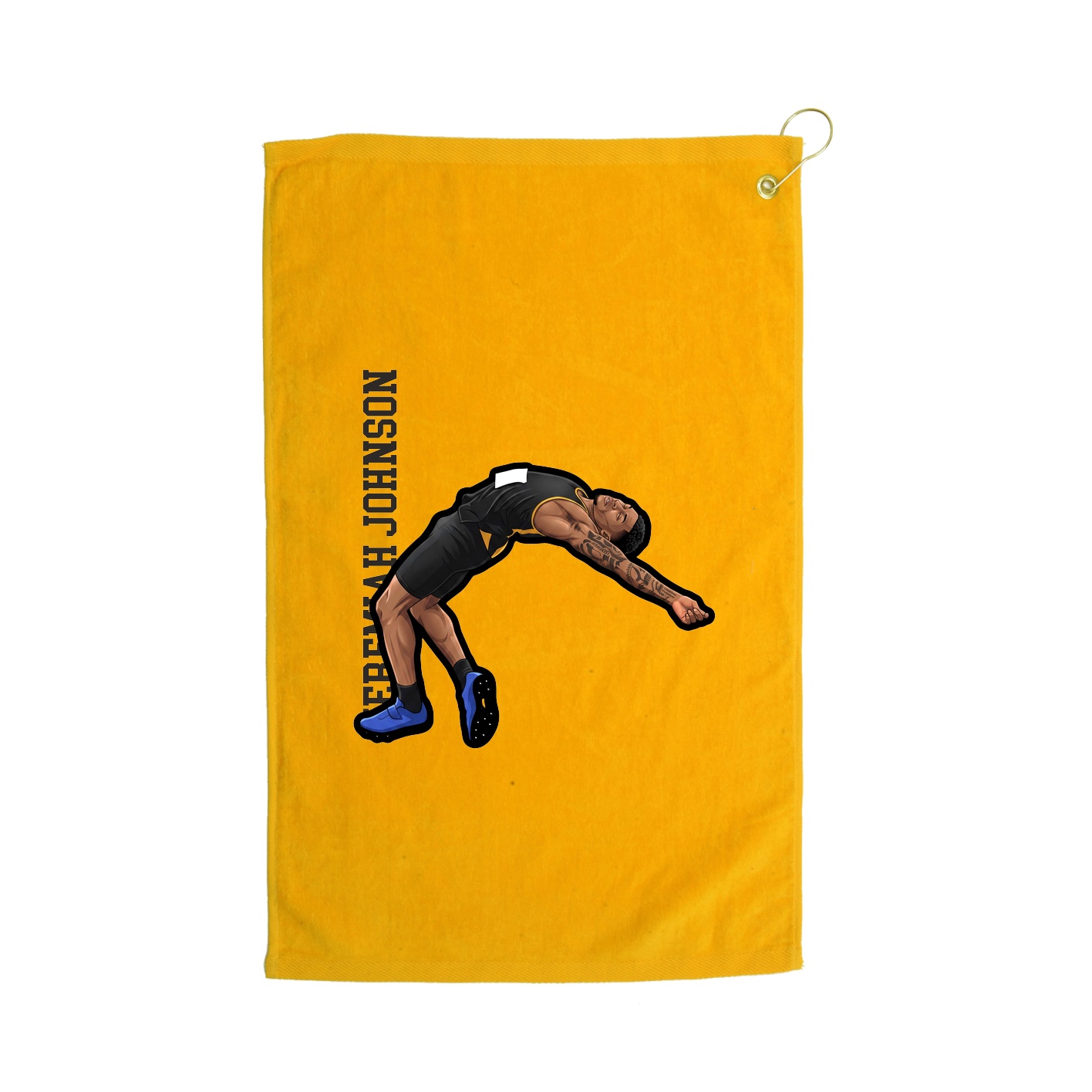Golf Towel — Name Vertical in Gold