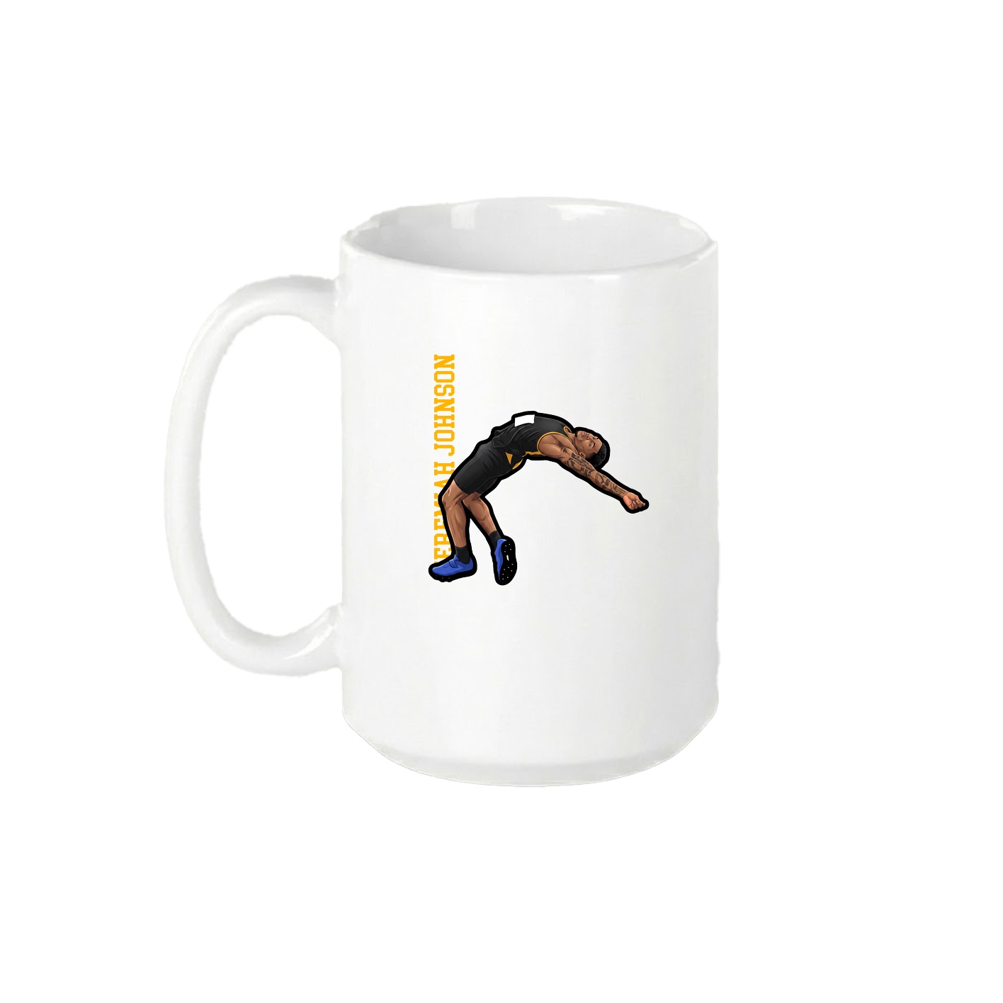 15oz Coffee Mug — Name Vertical in White