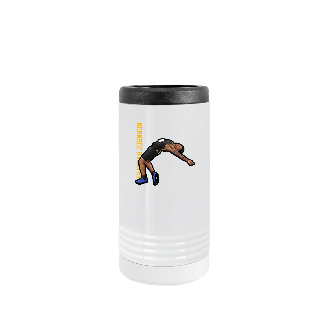 Slim Beverage Holder — Name Vertical in White
